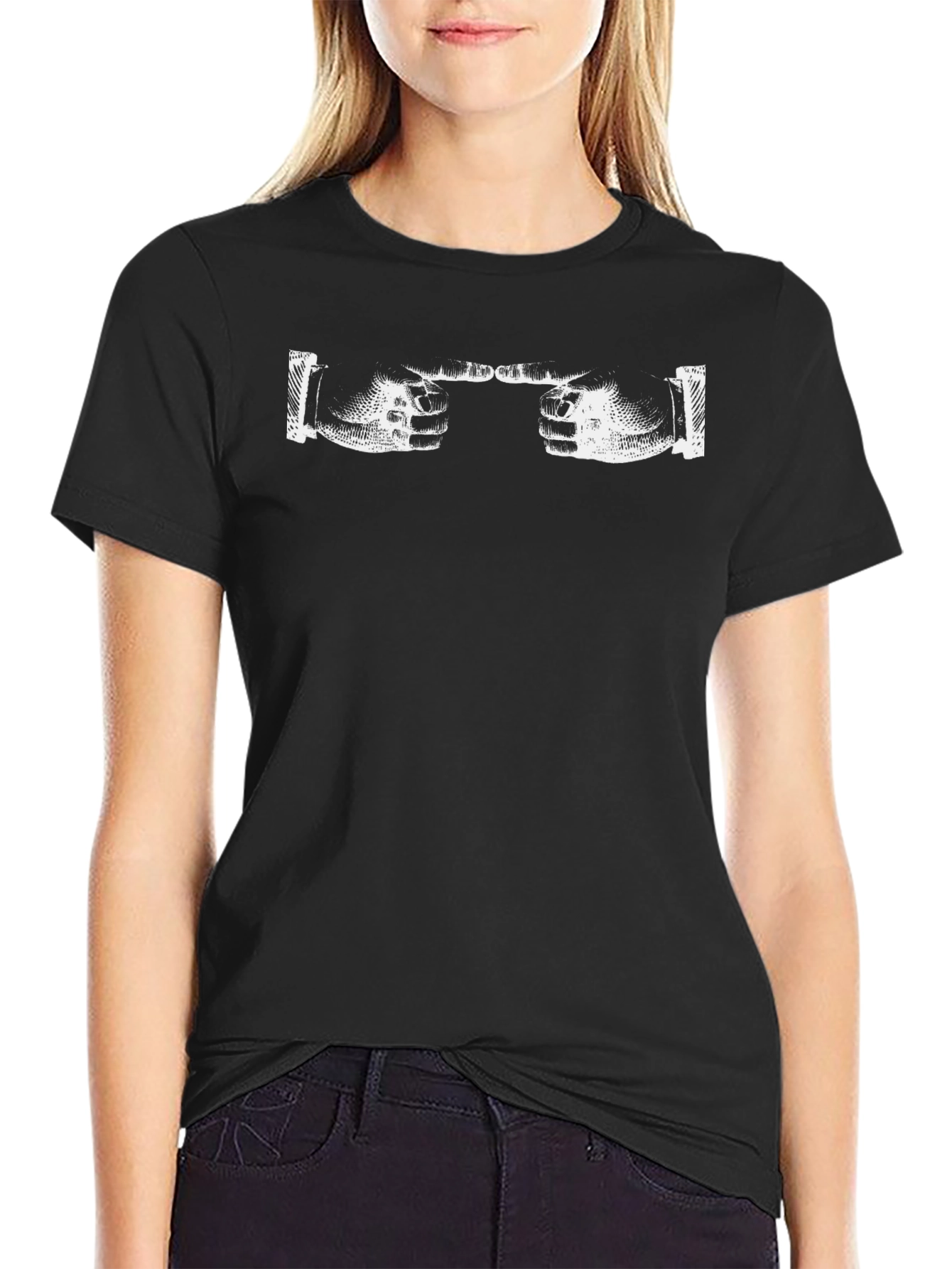 Fist Bump Graphic Tee - Black Casual Shirt