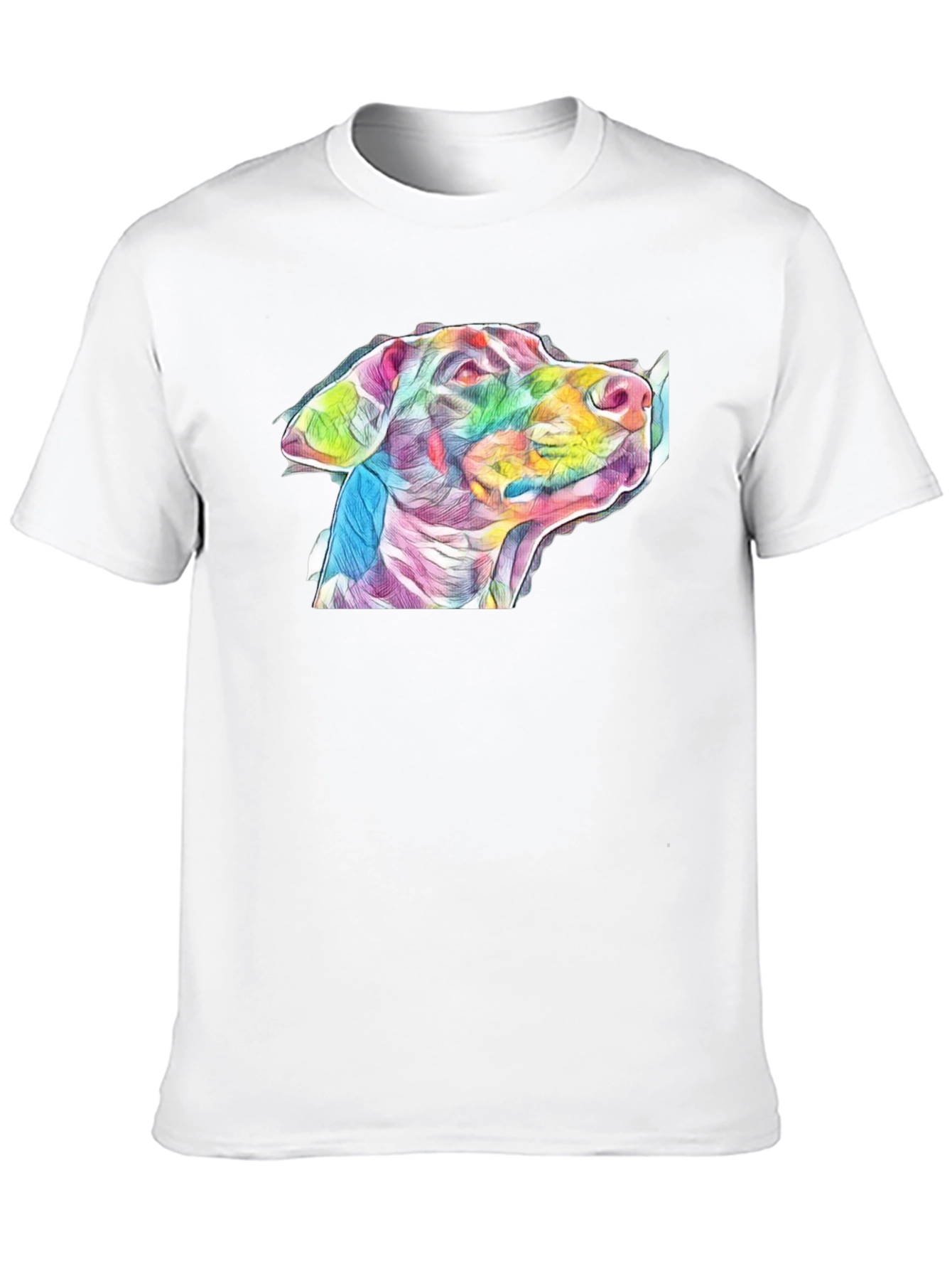 Dog Art Print Black Tee - Stylish Casual Wear