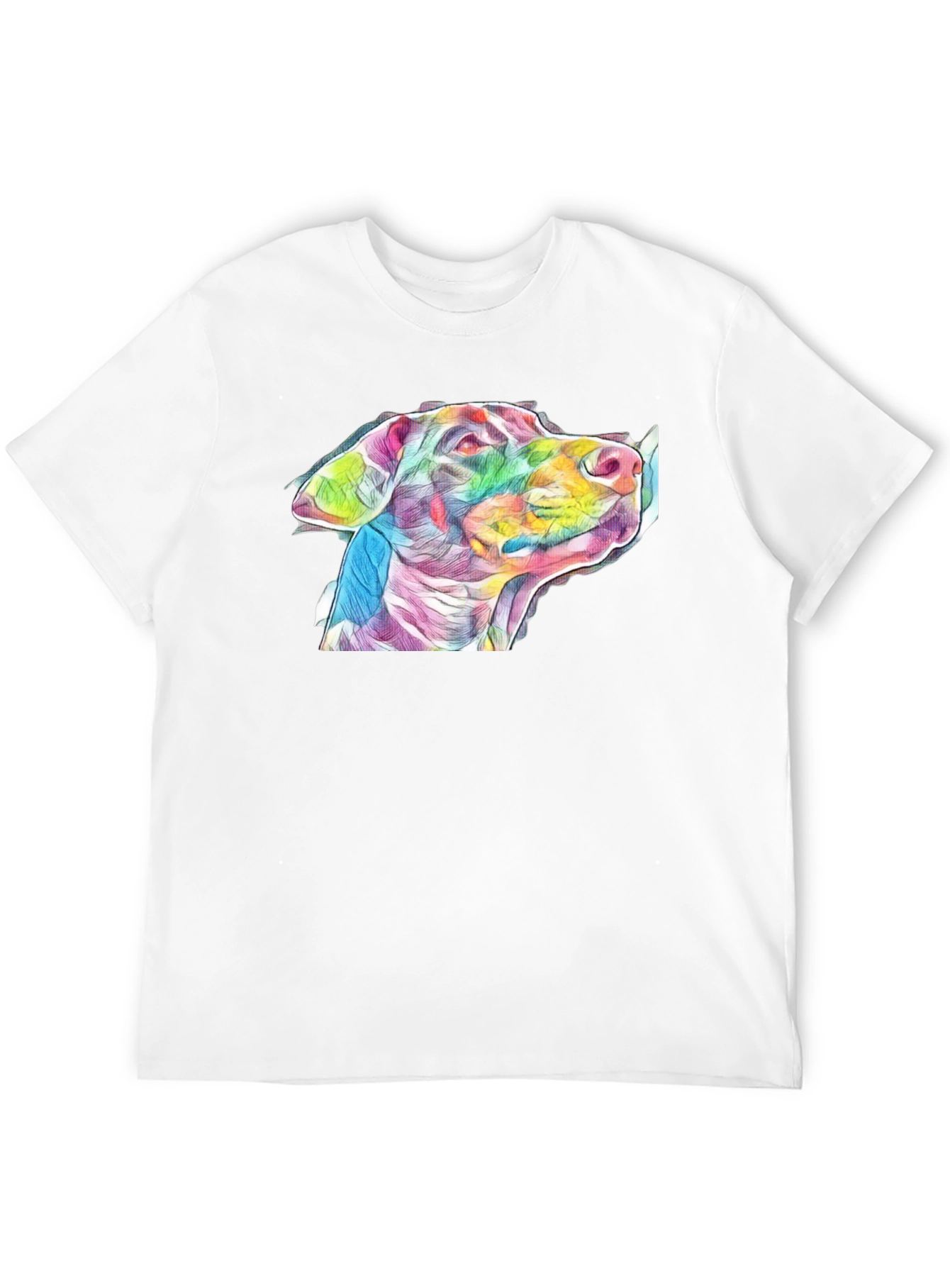 Dog Art Print Black Tee - Stylish Casual Wear