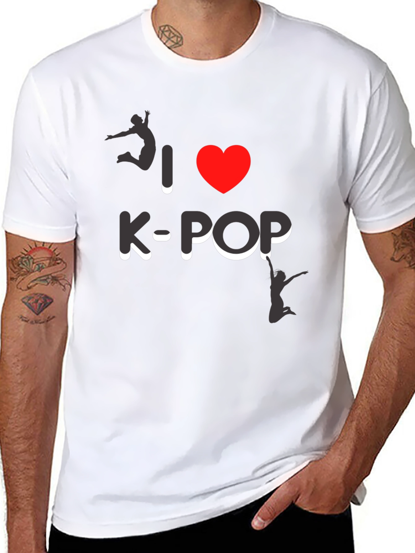 I Love K-Pop Graphic Tee - Stylish Black T-Shirt