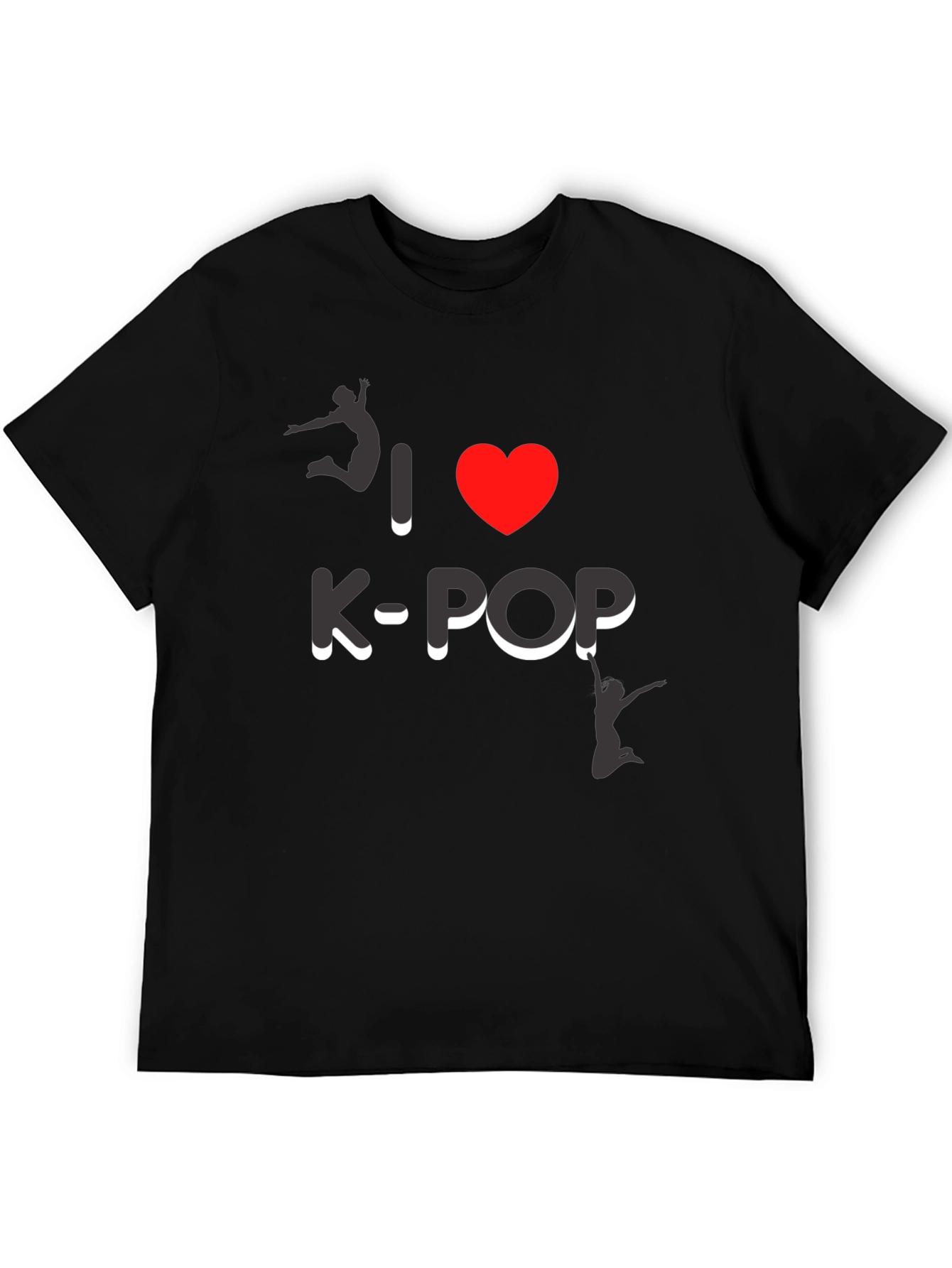 I Love K-Pop Graphic Tee - Stylish Black T-Shirt