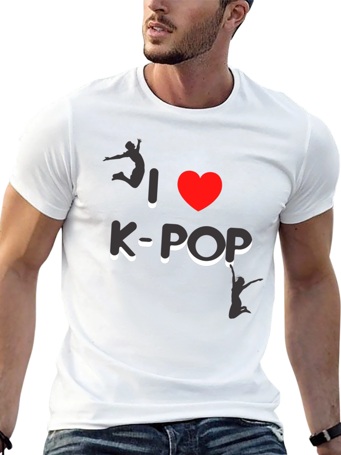 I Love K-Pop Graphic Tee - Stylish Black T-Shirt