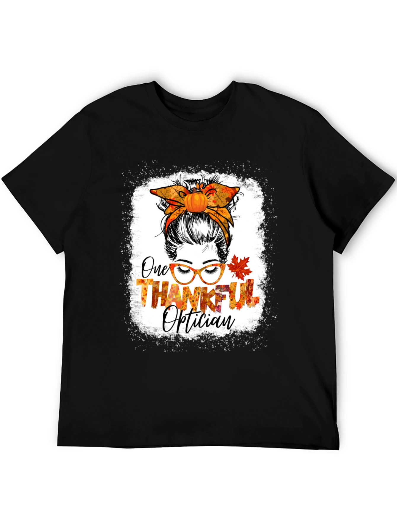 Thankful Optician Messy Bun T-Shirt