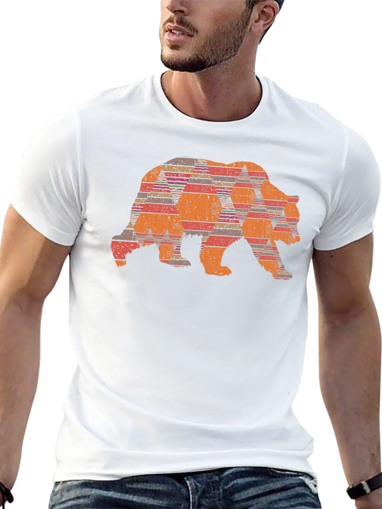 Geometric Bear Graphic Tee