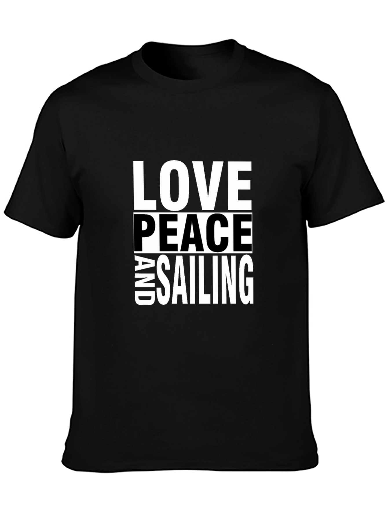 Love Peace and Sailing Graphic Tee - Black