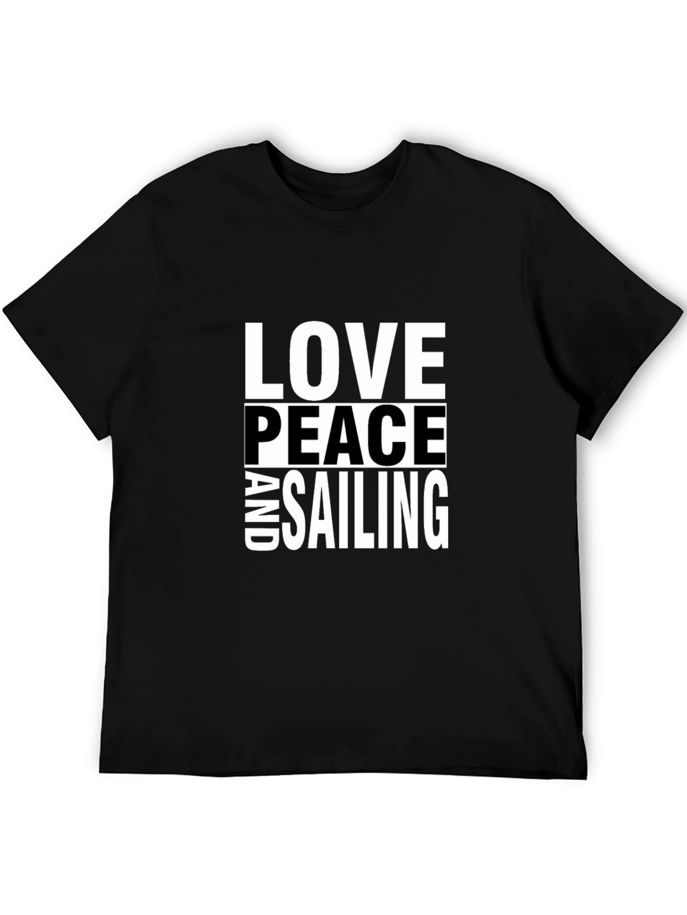 Love Peace and Sailing Graphic Tee - Black