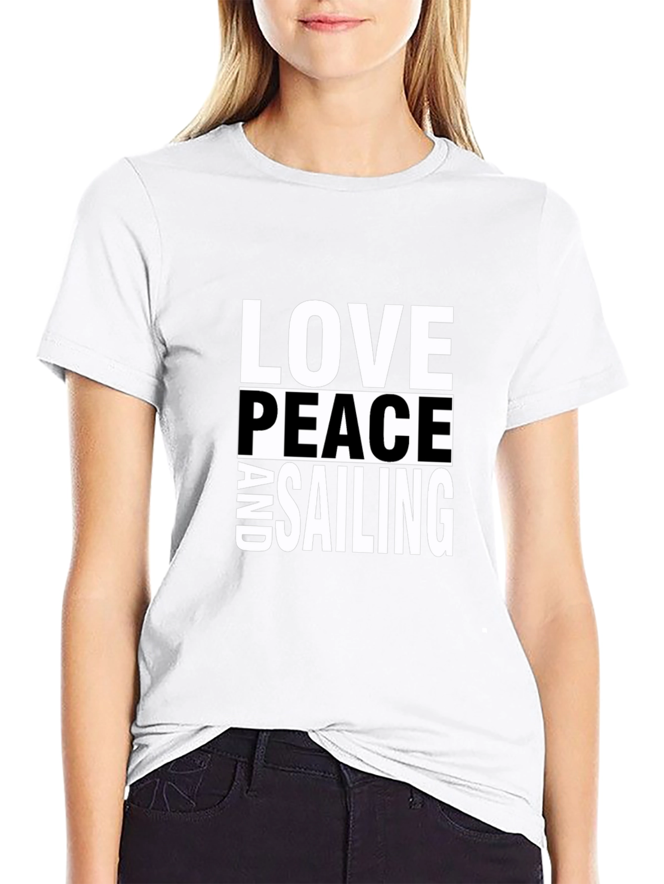 Love Peace and Sailing Graphic Tee - Black