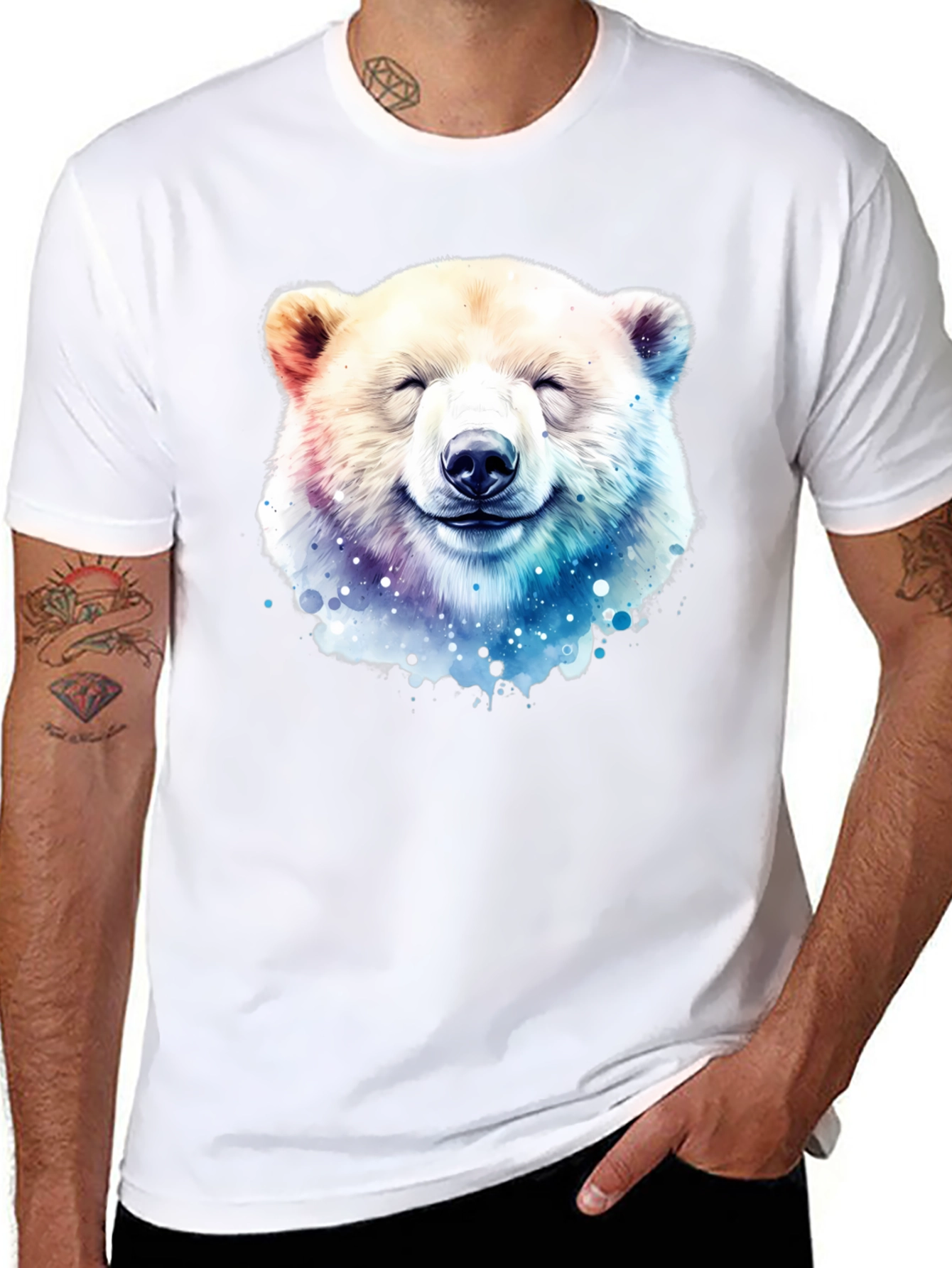 Smiling Bear Graphic Tee - Black T-Shirt