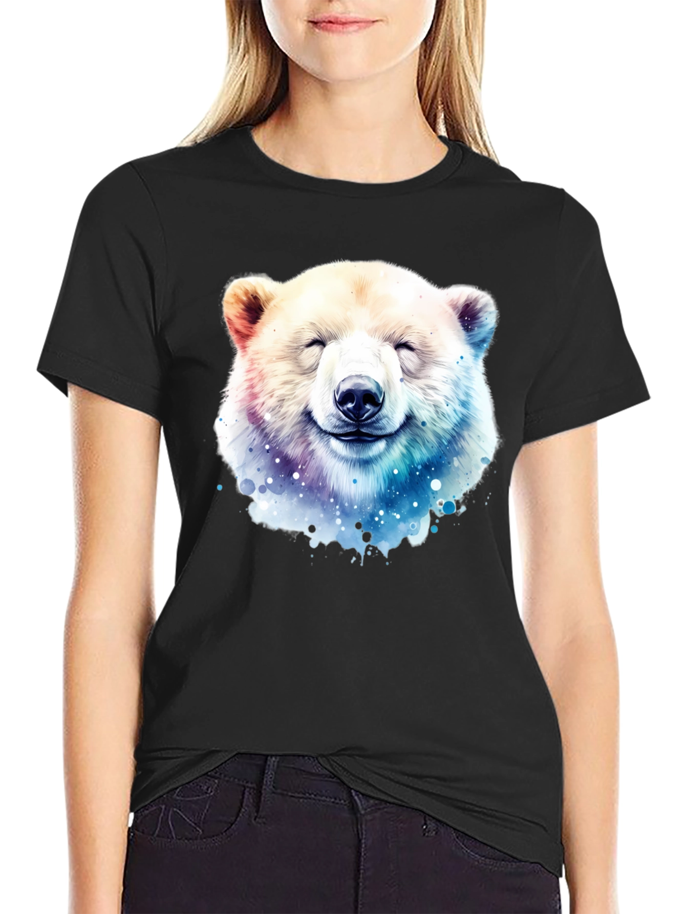 Smiling Bear Graphic Tee - Black T-Shirt