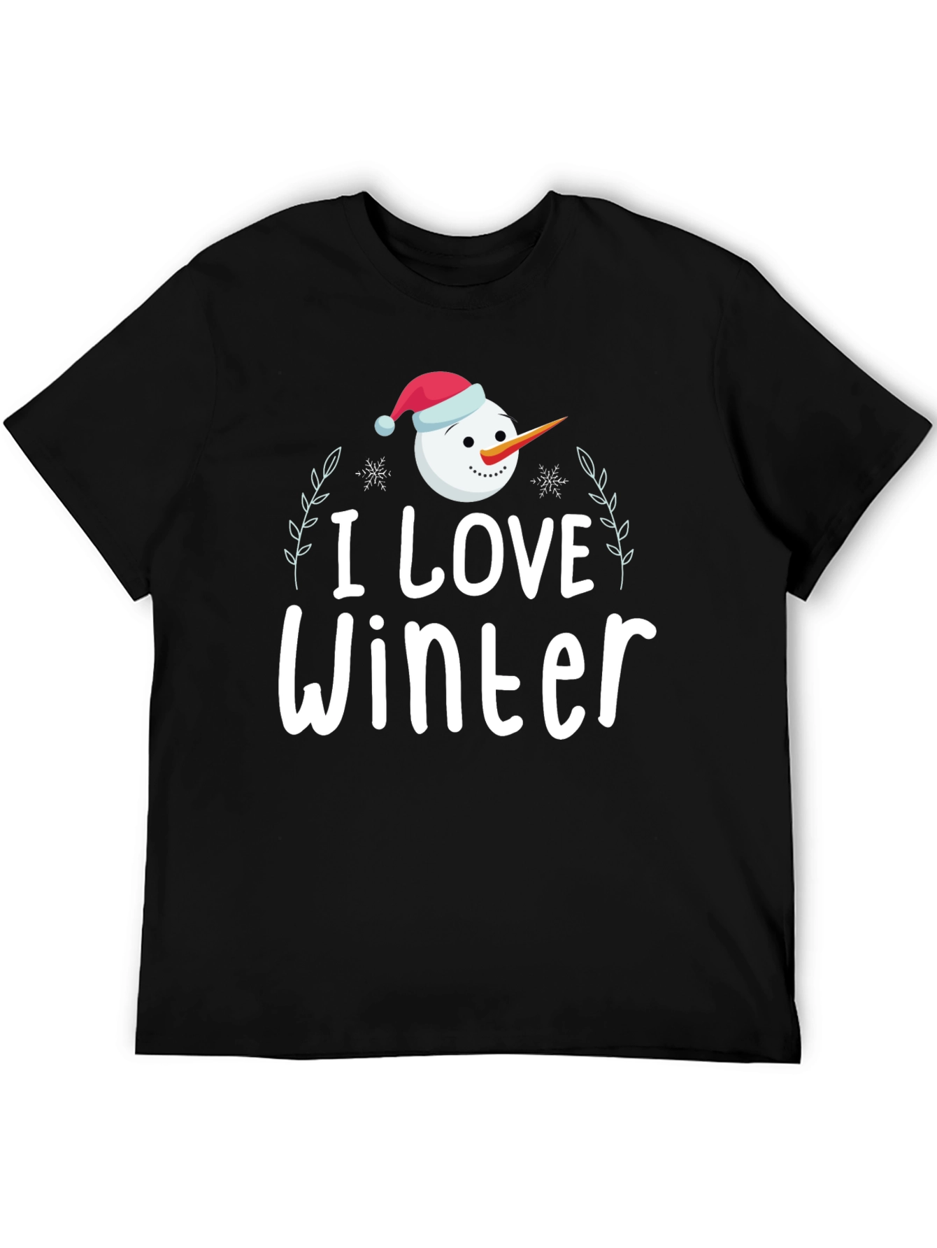 I Love Winter Snowman Graphic Tee Shirt