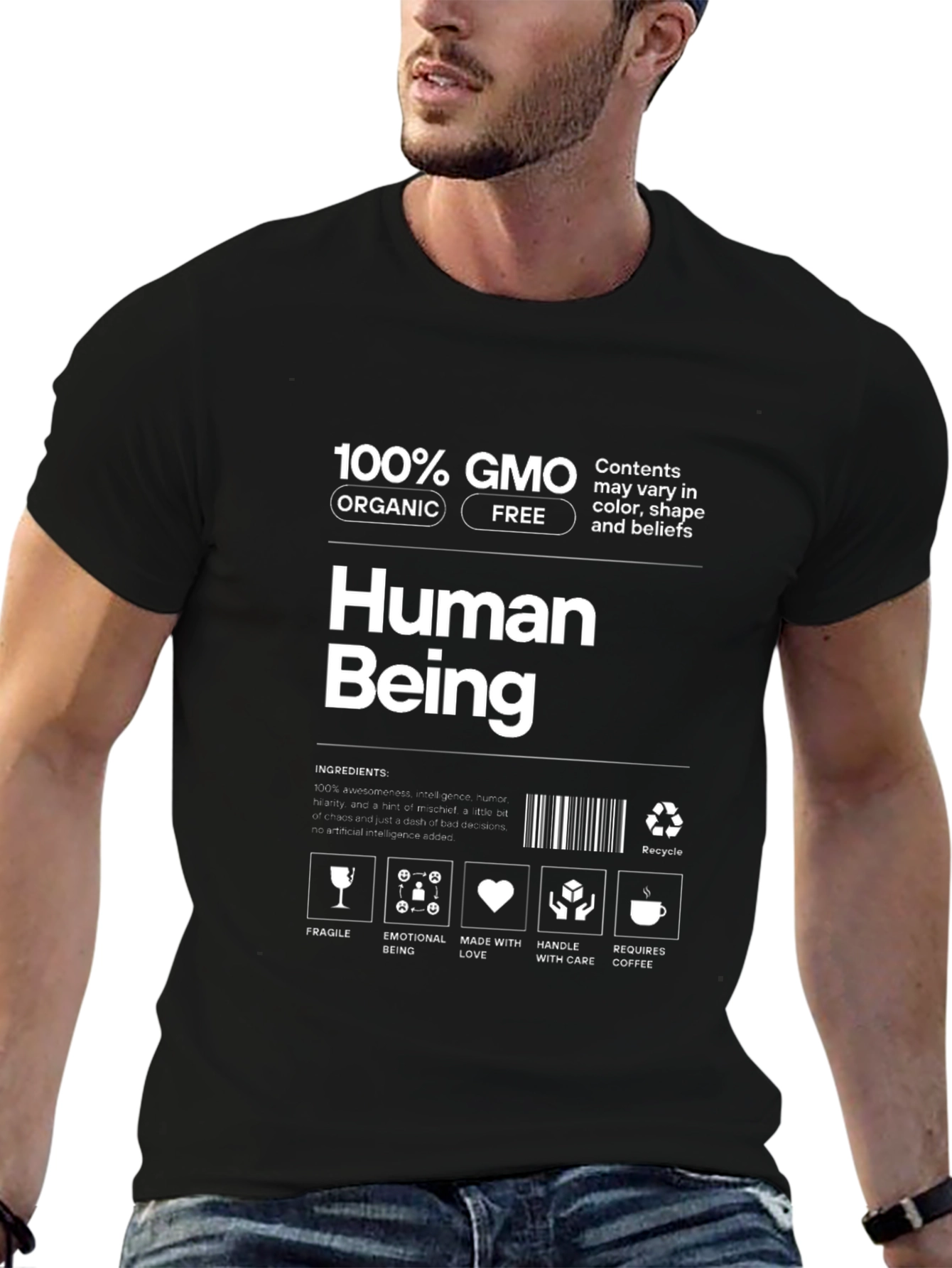 Human Being T-Shirt - 100% GMO Organic Free