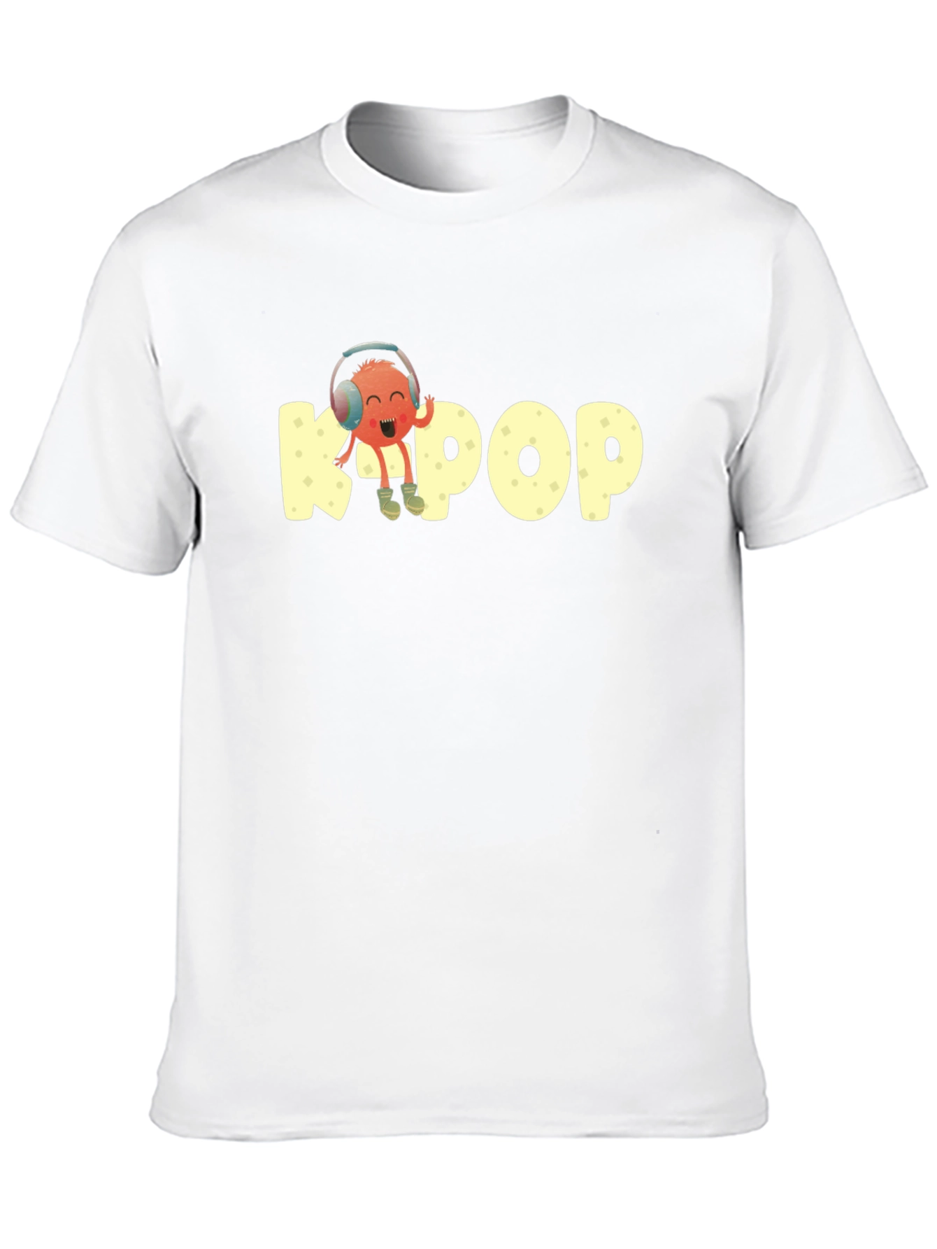 K-Pop Cartoon Graphic Tee - Black