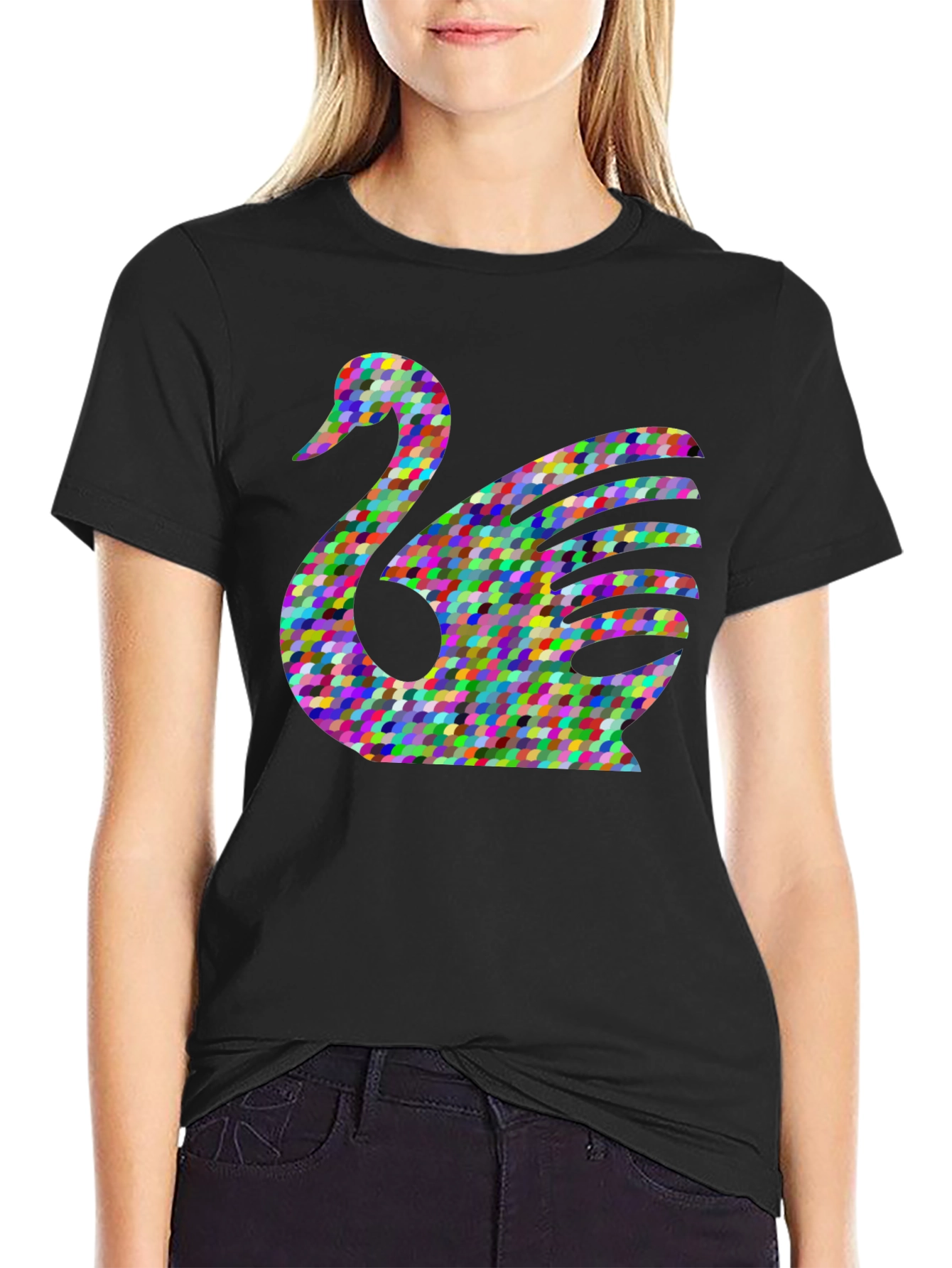 Abstract Swan Graphic Tee