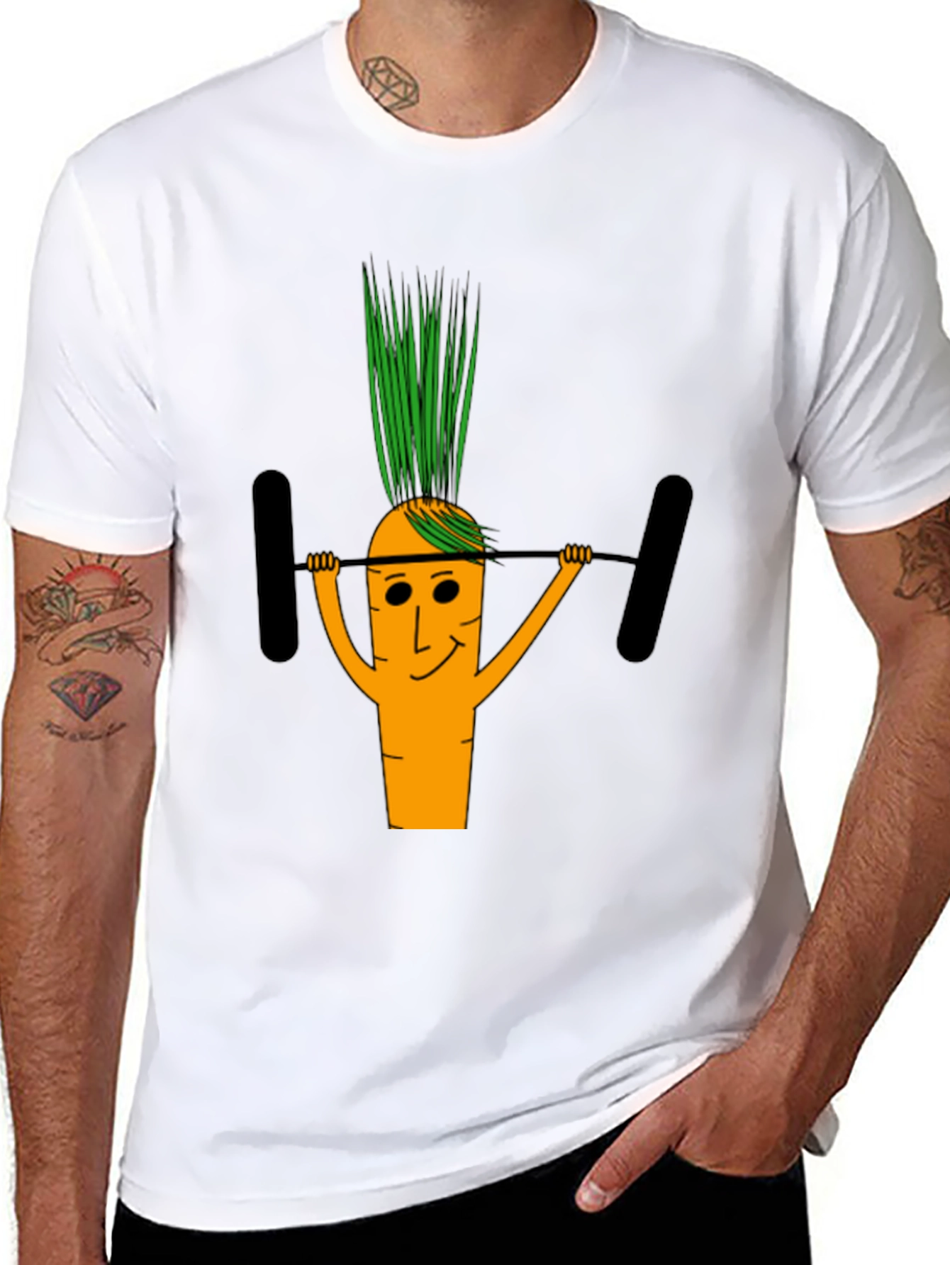 Workout Carrot T-Shirt - Funny Gym Fitness Tee