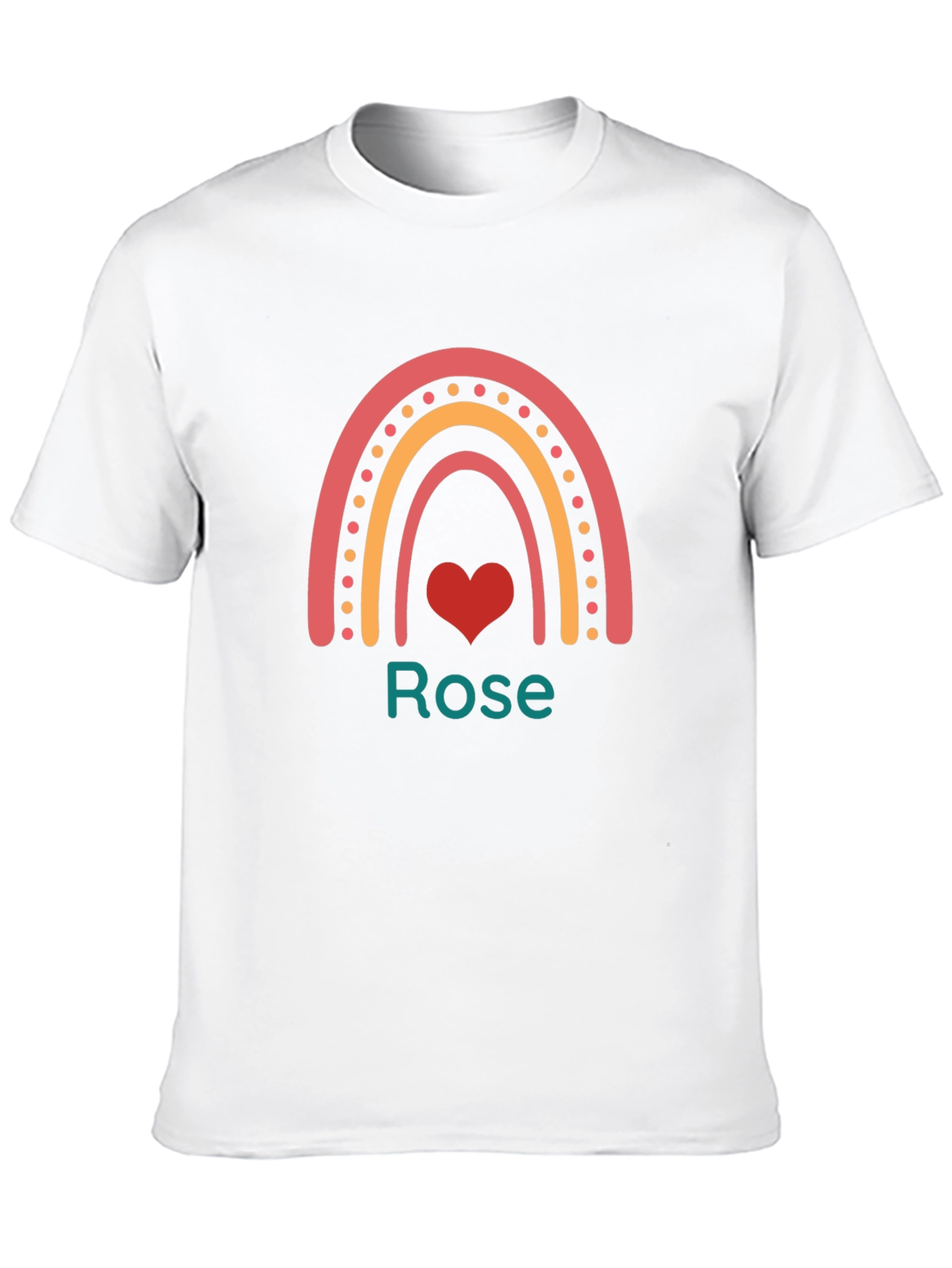 Rainbow Heart Personalized Name T-Shirt