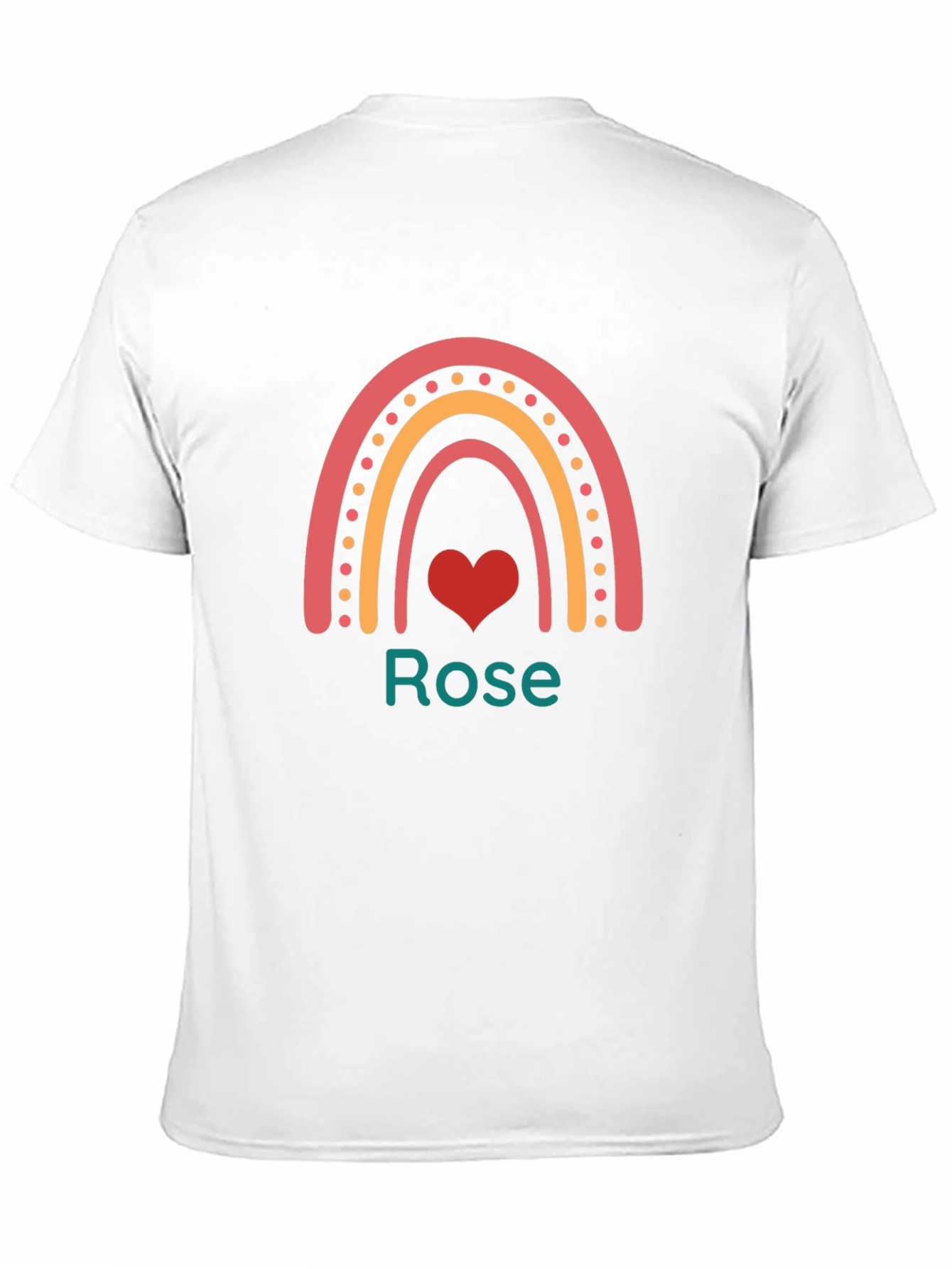 Rainbow Heart Personalized Name T-Shirt