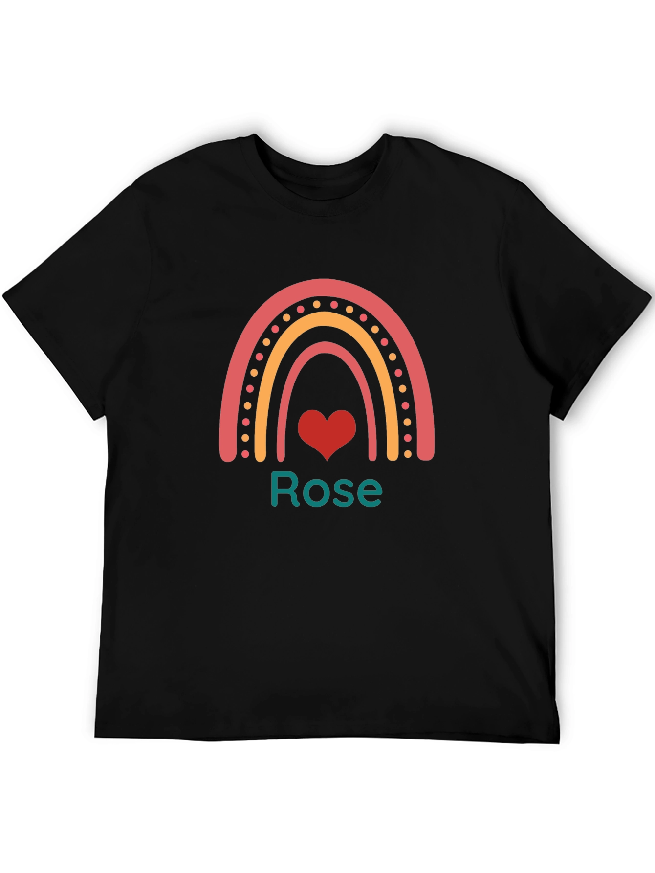 Rainbow Heart Personalized Name T-Shirt