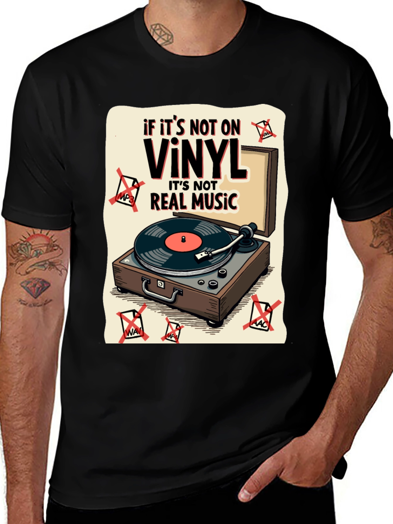 Vinyl Music T-Shirt - If Its Not On Vinyl...