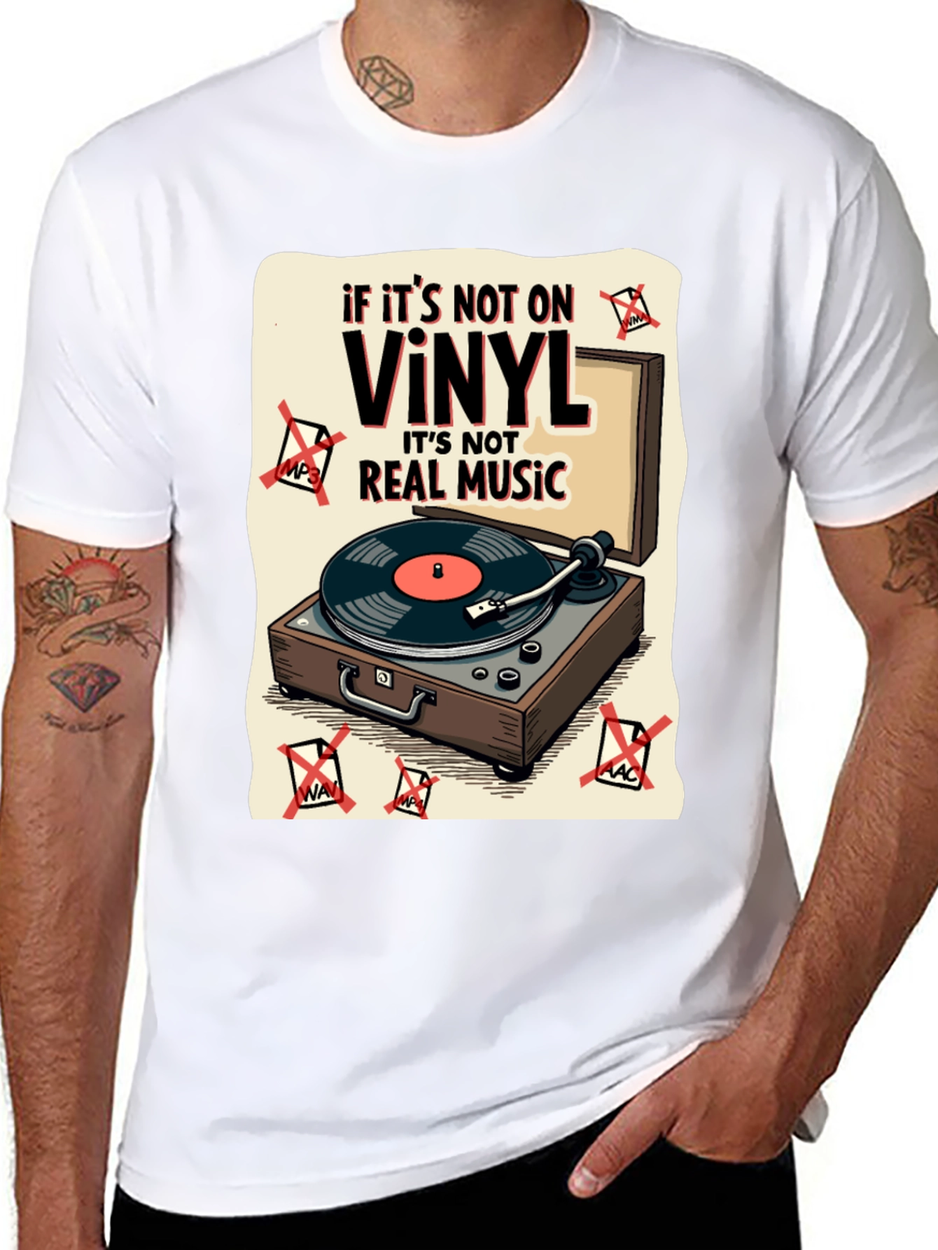 Vinyl Music T-Shirt - If Its Not On Vinyl...