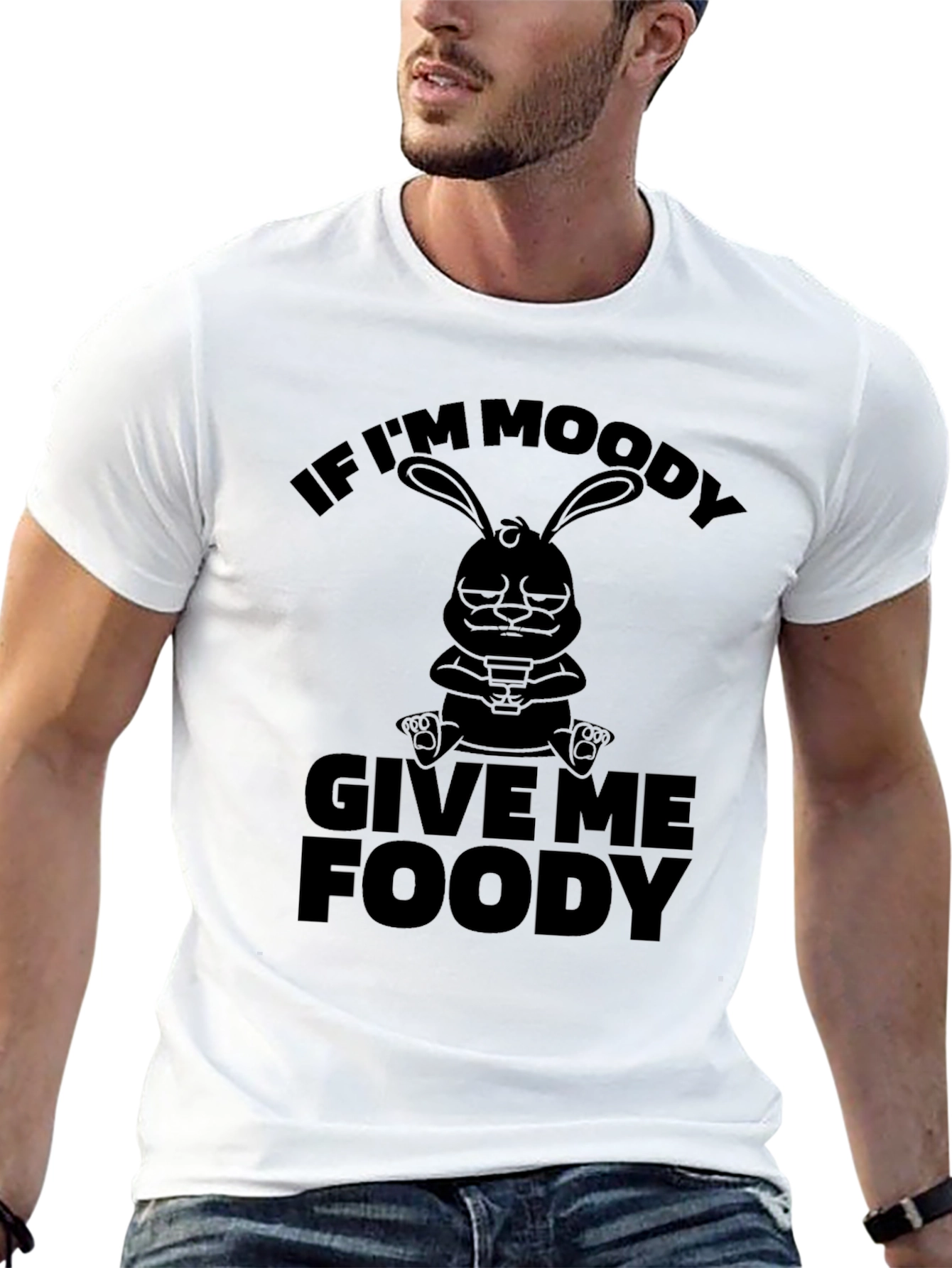 Moody Bunny Foody T-Shirt - Funny Graphic Tee