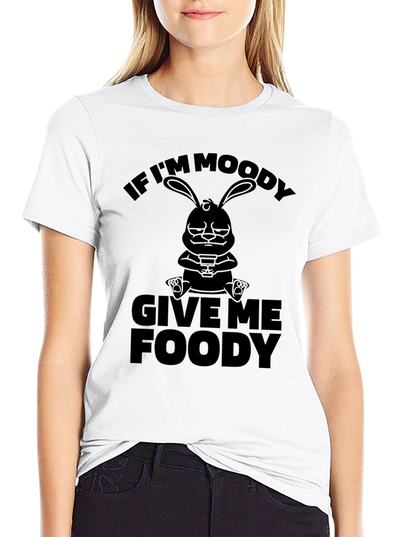 Moody Bunny Foody T-Shirt - Funny Graphic Tee
