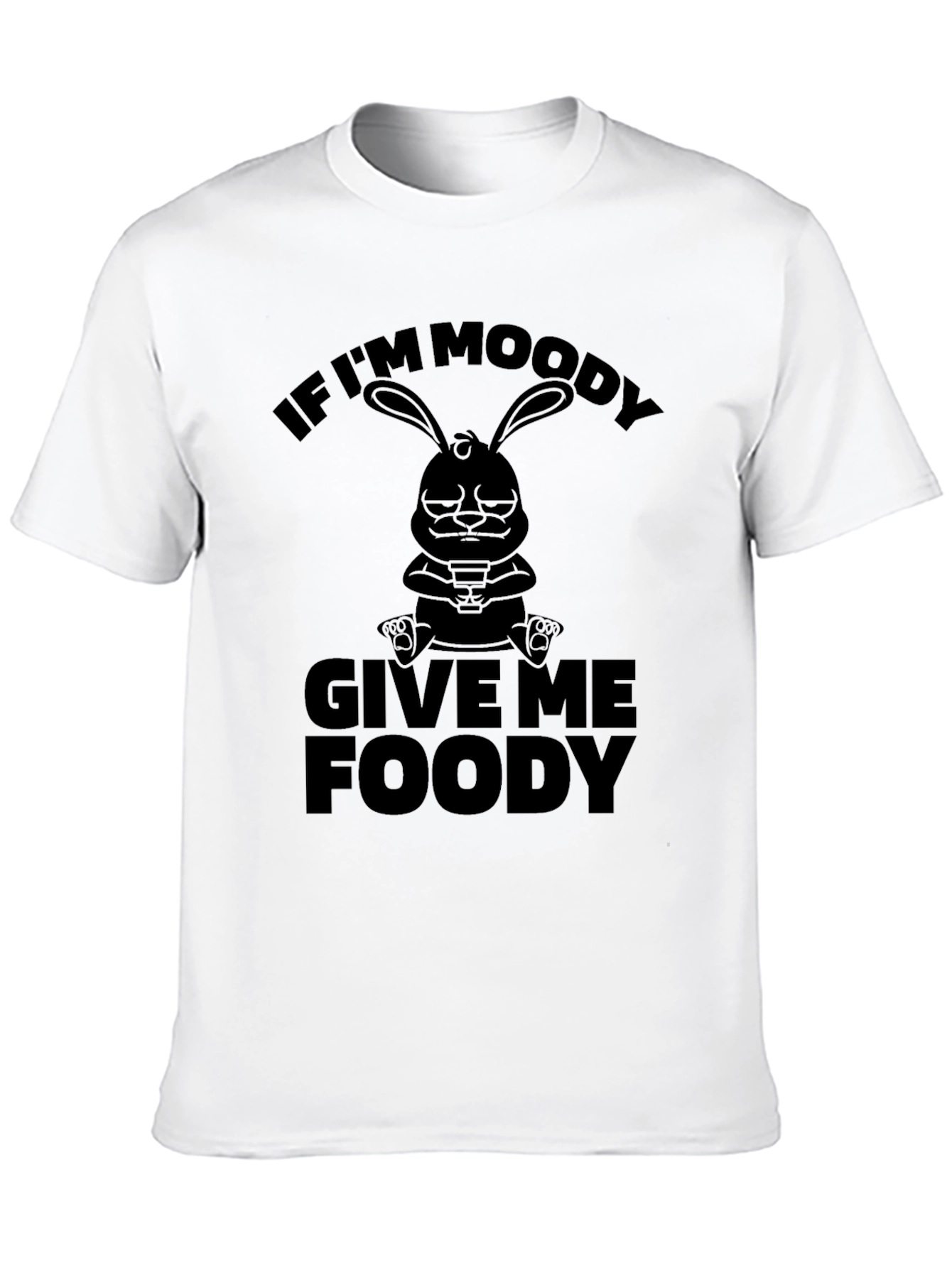 Moody Bunny Foody T-Shirt - Funny Graphic Tee