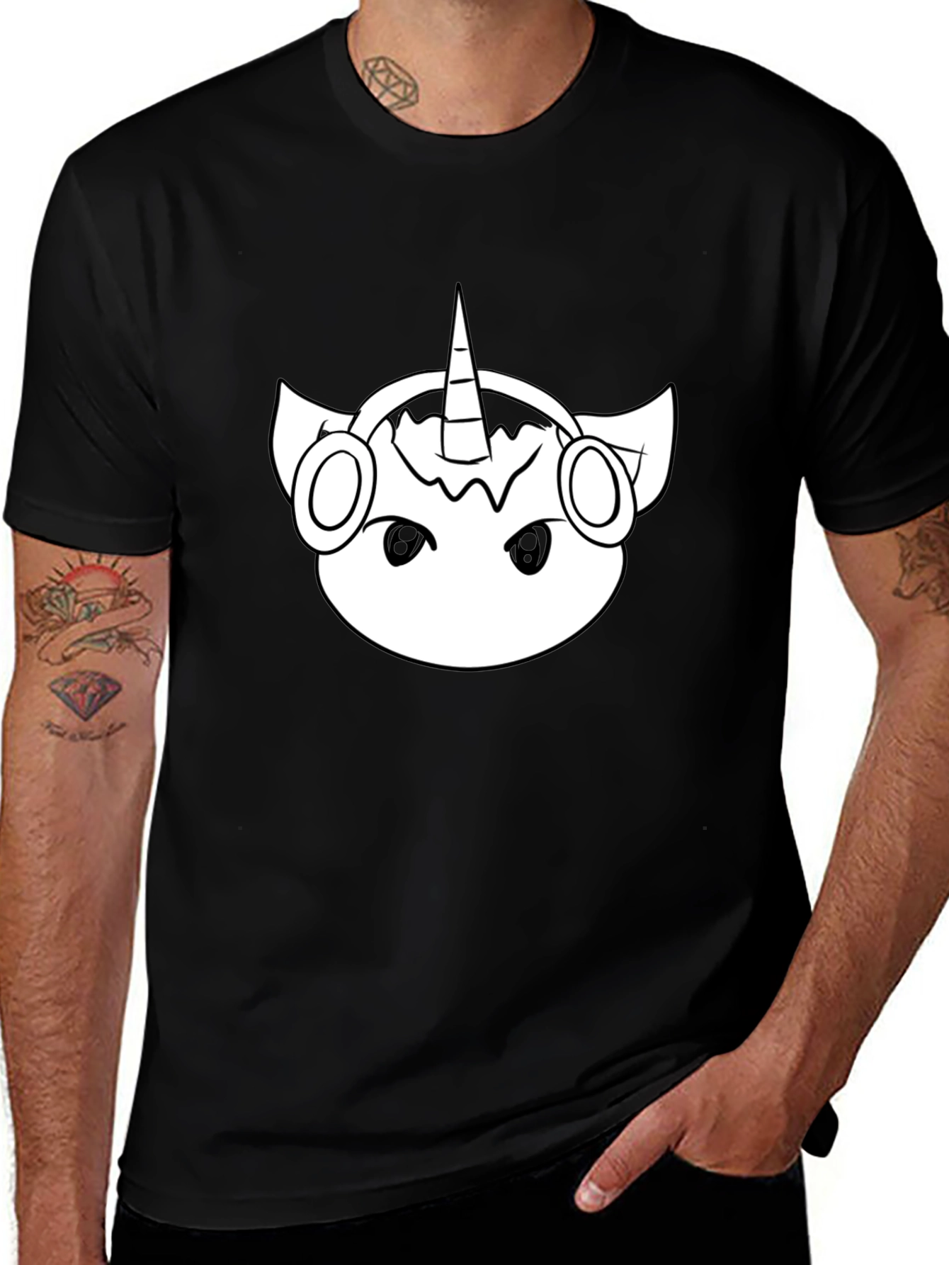 Unicorn DJ Black T-Shirt