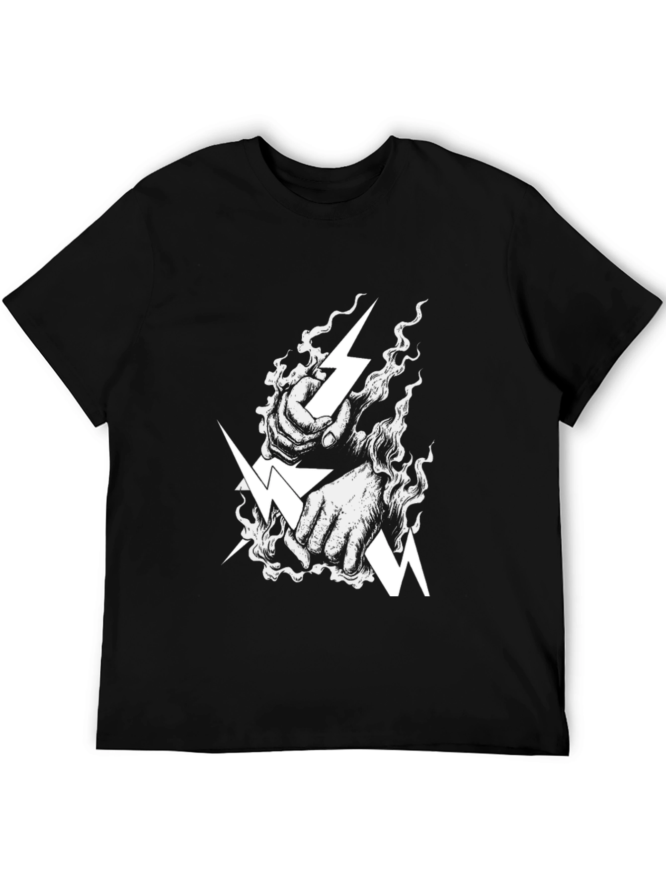 Black T-Shirt with Lightning Bolt Graphic