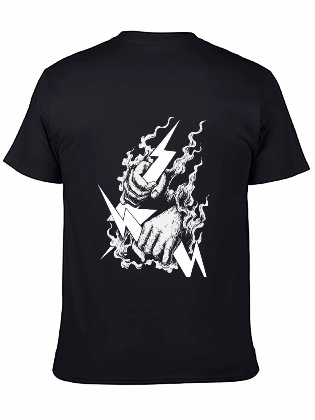 Black T-Shirt with Lightning Bolt Graphic