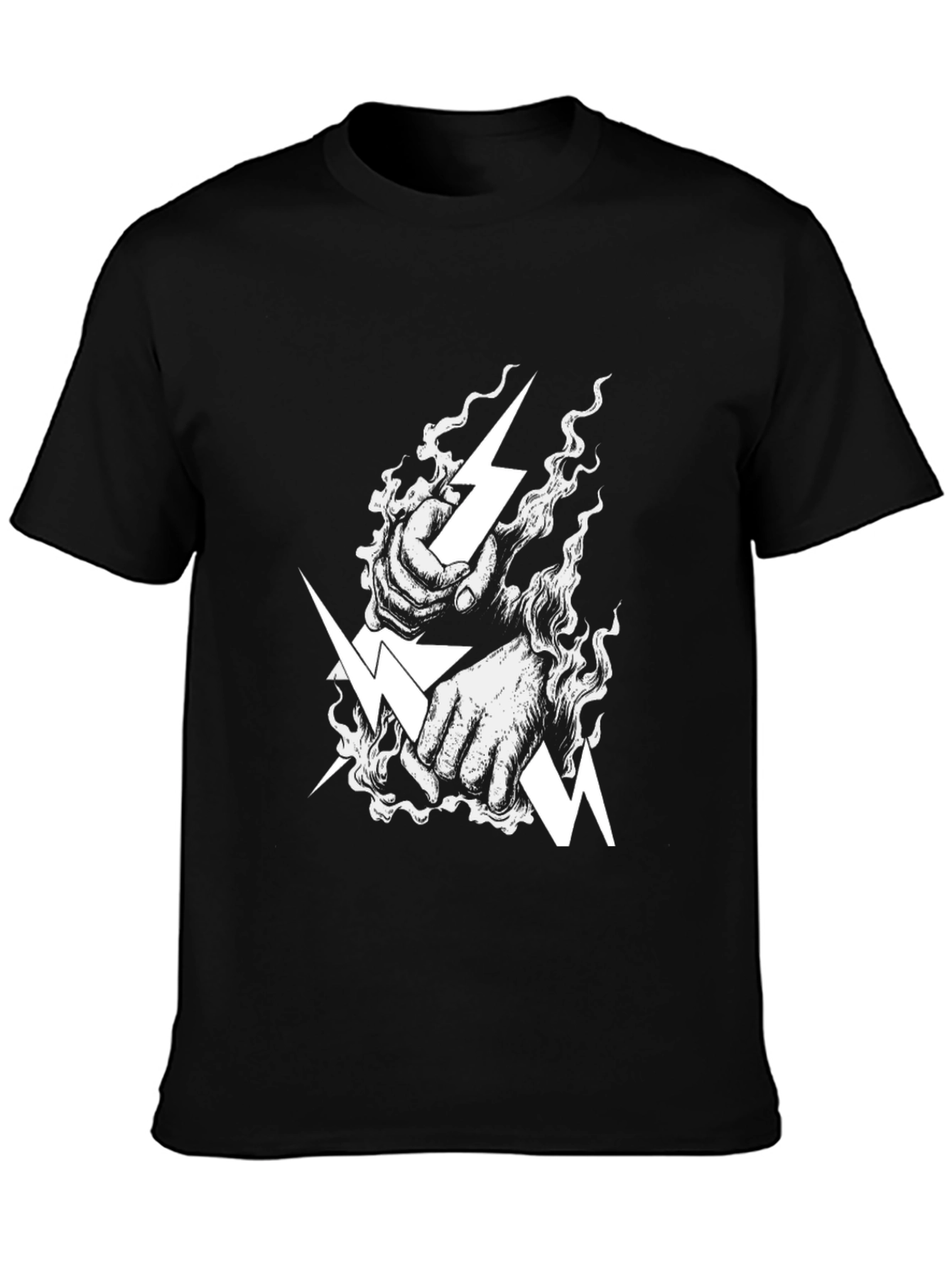 Black T-Shirt with Lightning Bolt Graphic