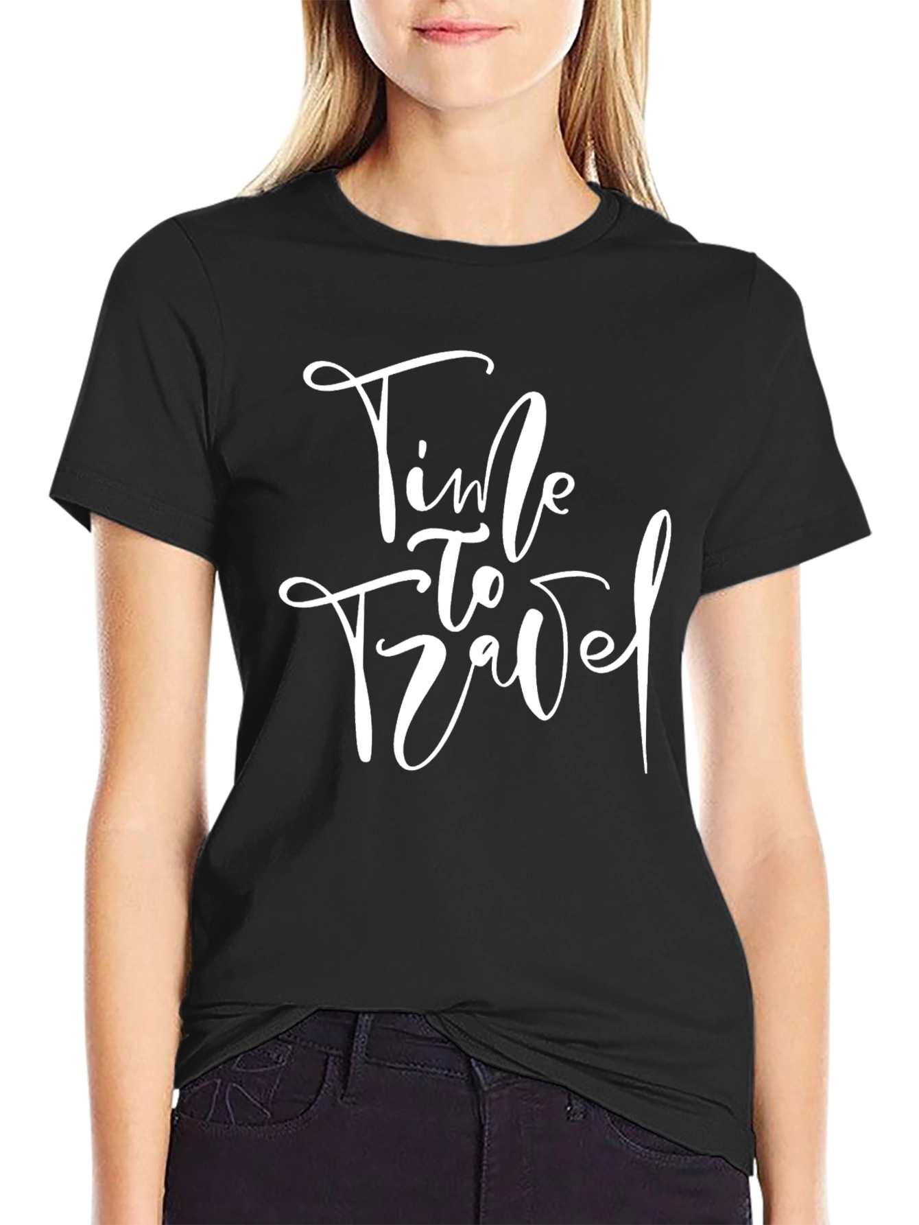 Time to Travel Graphic Tee - Black Unisex T-Shirt