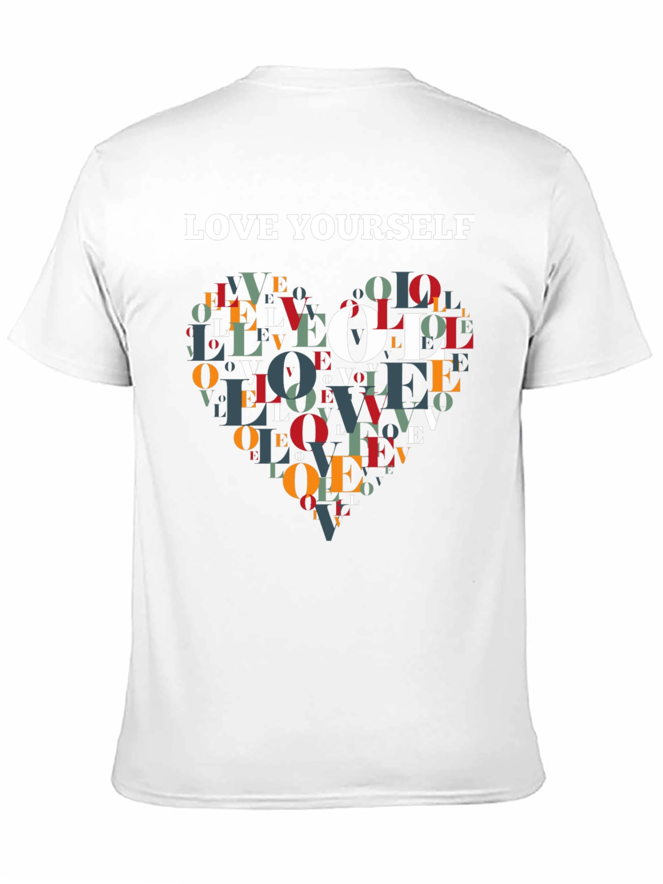 Love Yourself Graphic T-Shirt - Stylish Heart Design