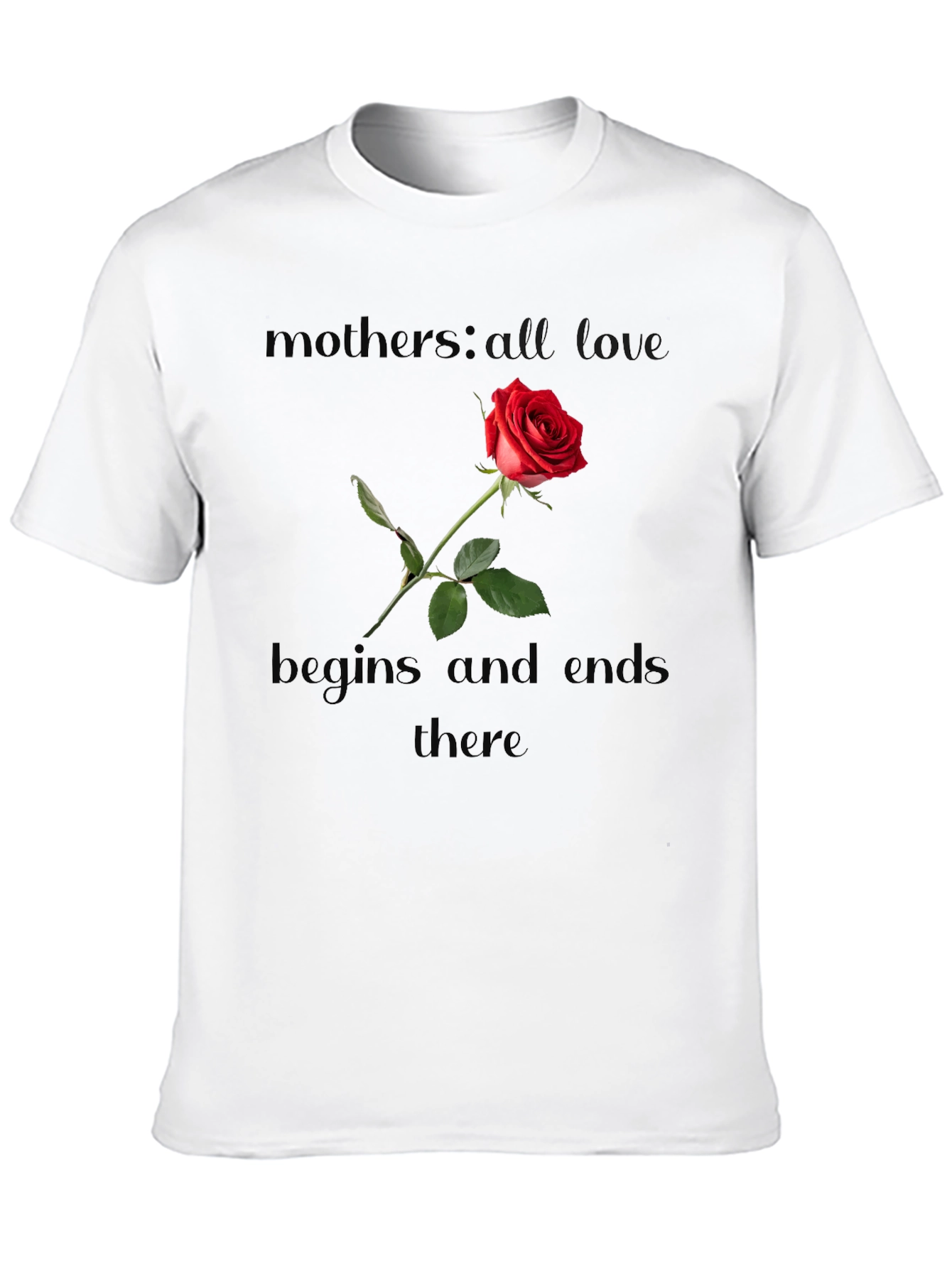 Mothers Love Red Rose Black Tee