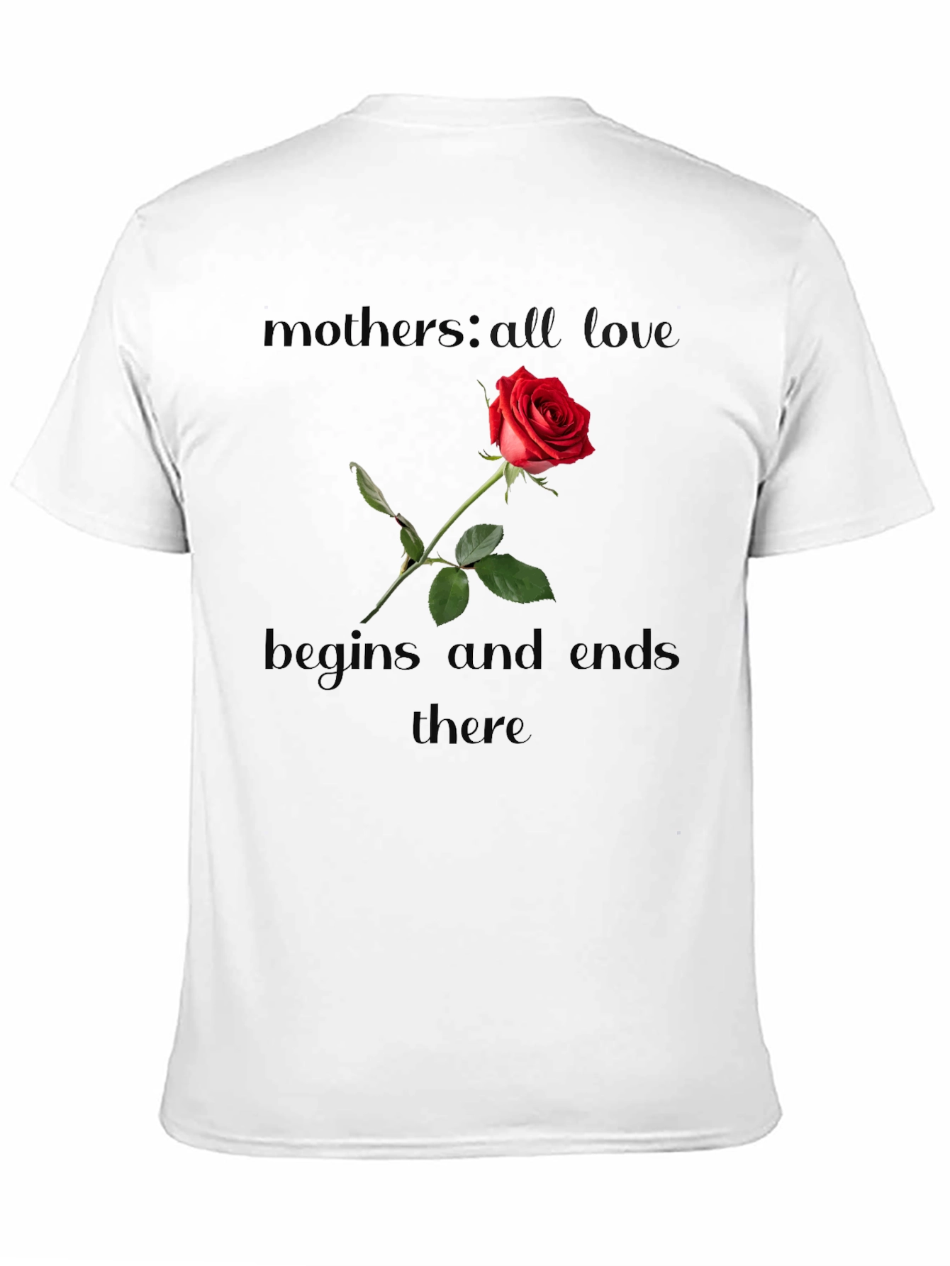 Mothers Love Red Rose Black Tee