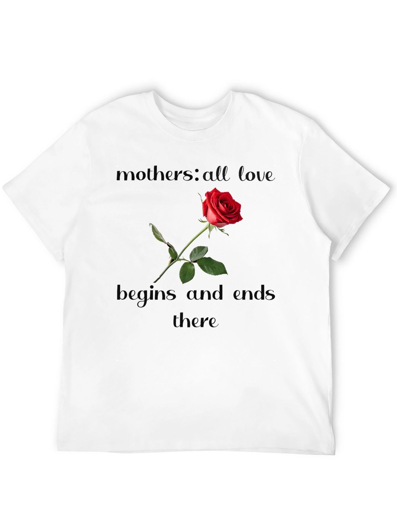 Mothers Love Red Rose Black Tee