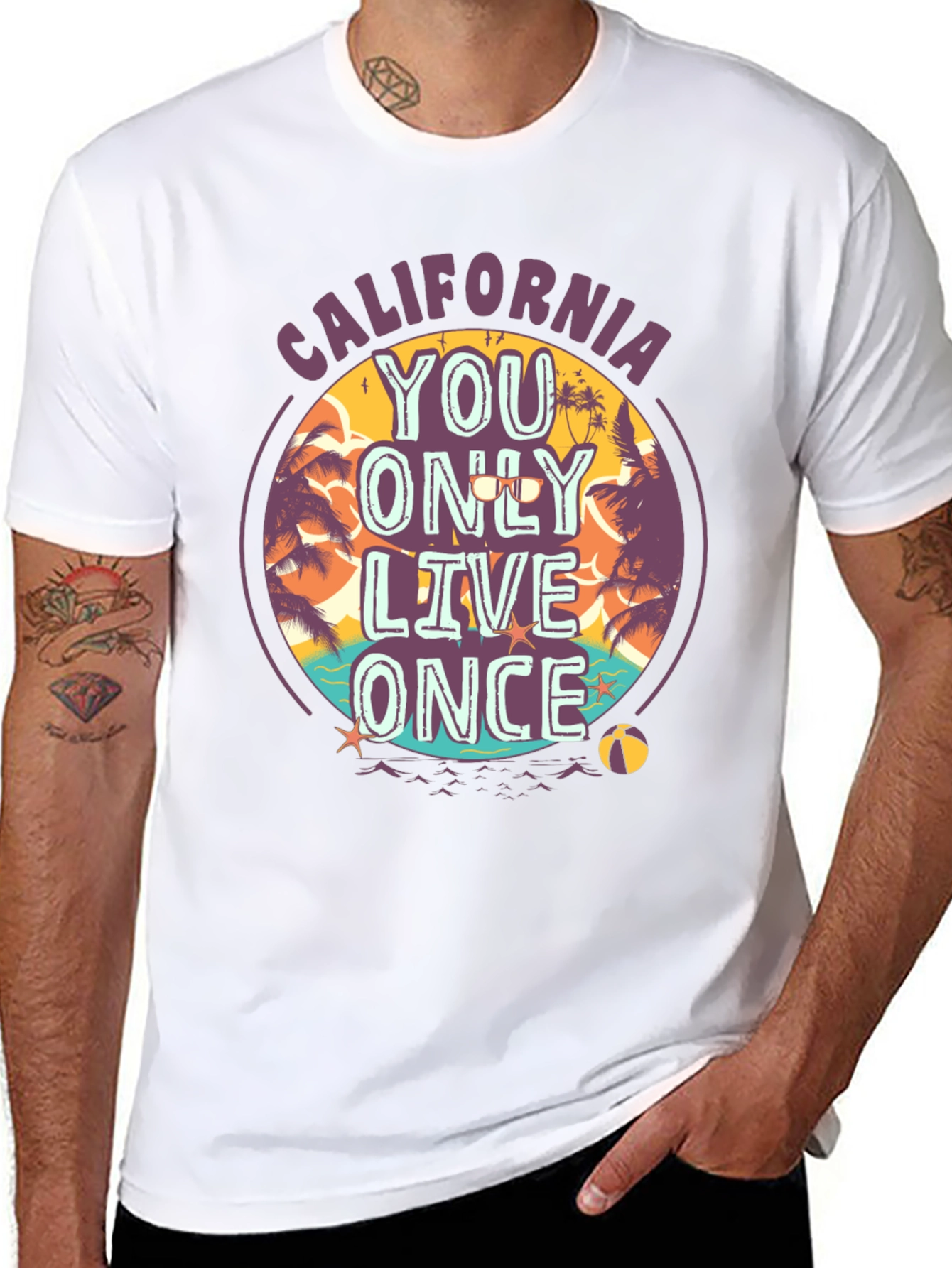 California YOLO Graphic Tee - Beach Vibes