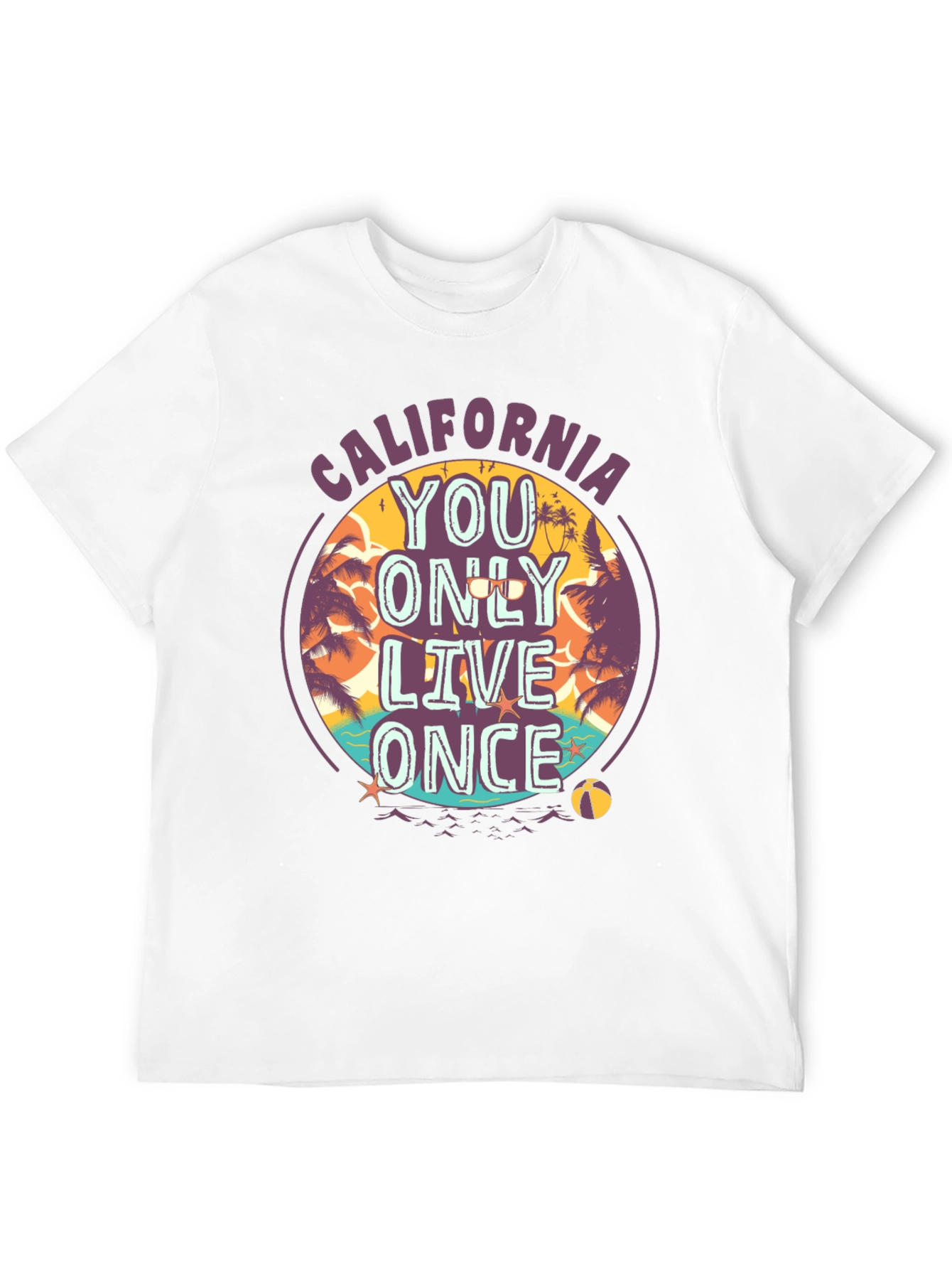 California YOLO Graphic Tee - Beach Vibes