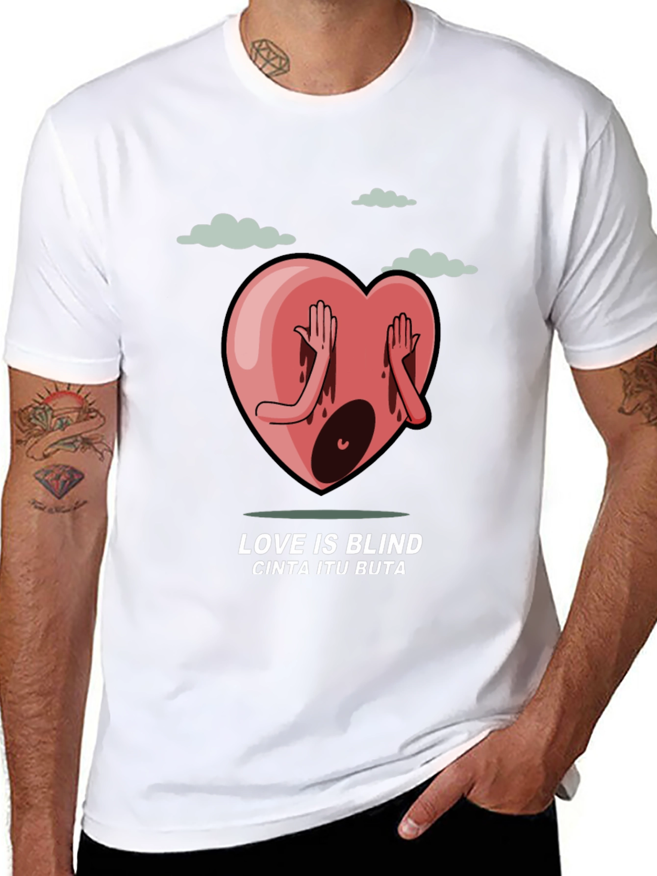 Love is Blind Graphic Tee - Black Cotton Shirt
