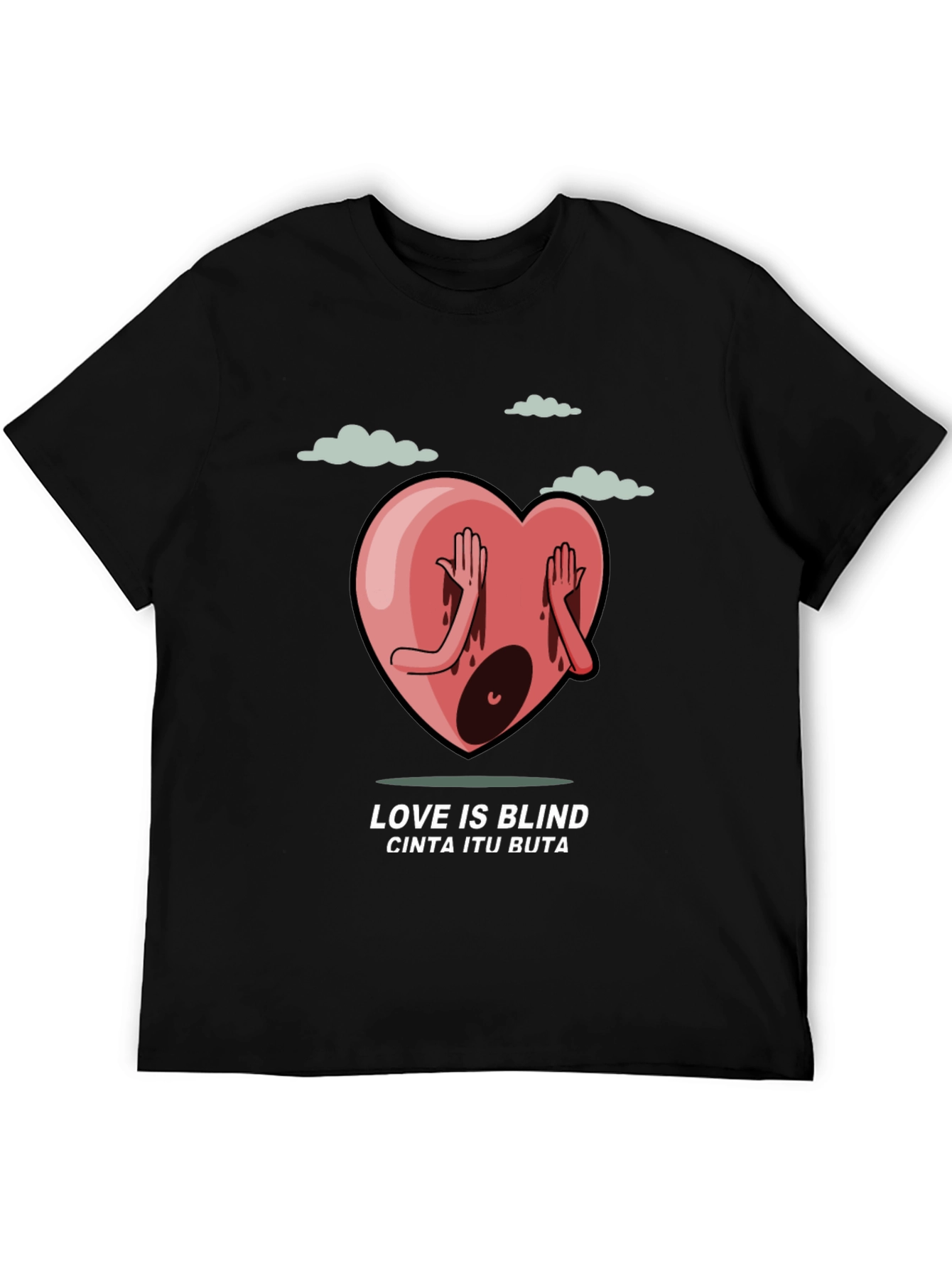 Love is Blind Graphic Tee - Black Cotton Shirt