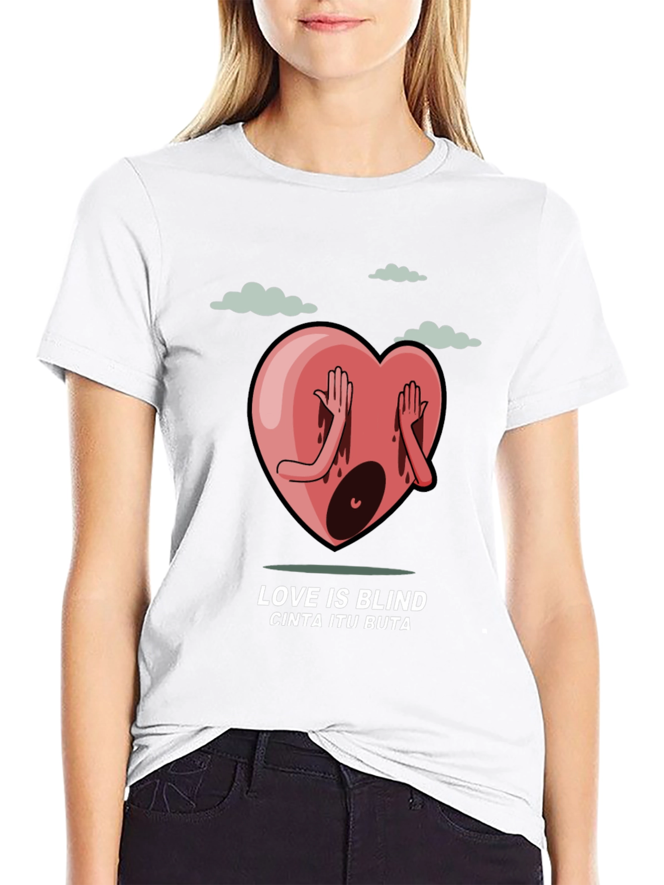Love is Blind Graphic Tee - Black Cotton Shirt