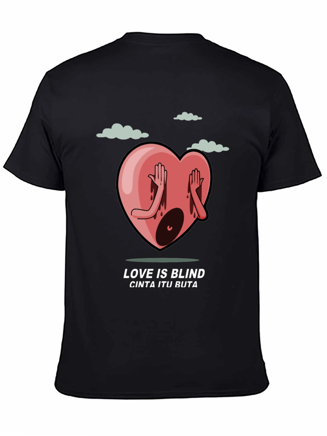Love is Blind Graphic Tee - Black Cotton Shirt