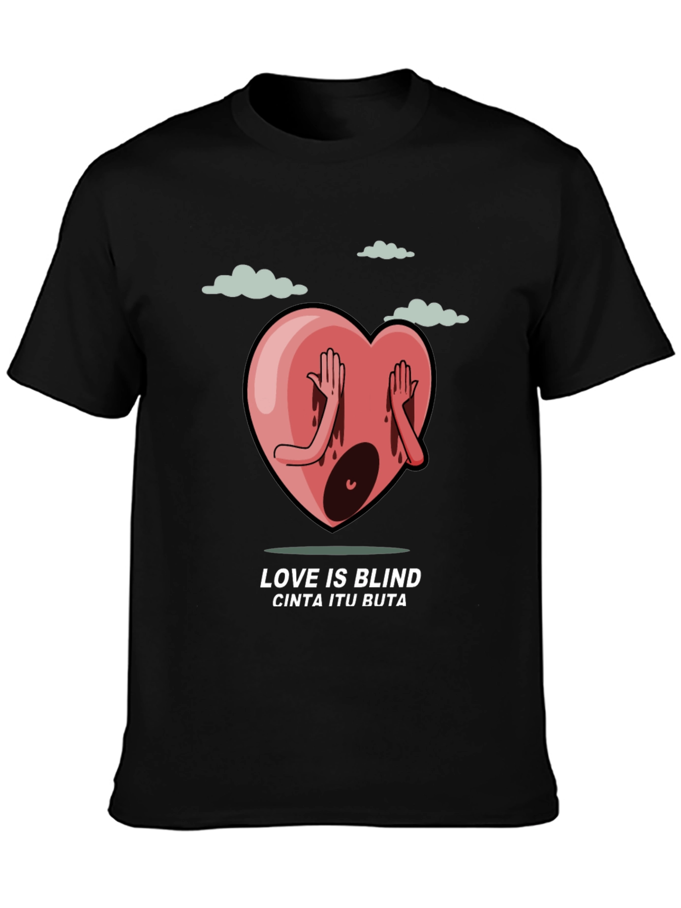 Love is Blind Graphic Tee - Black Cotton Shirt