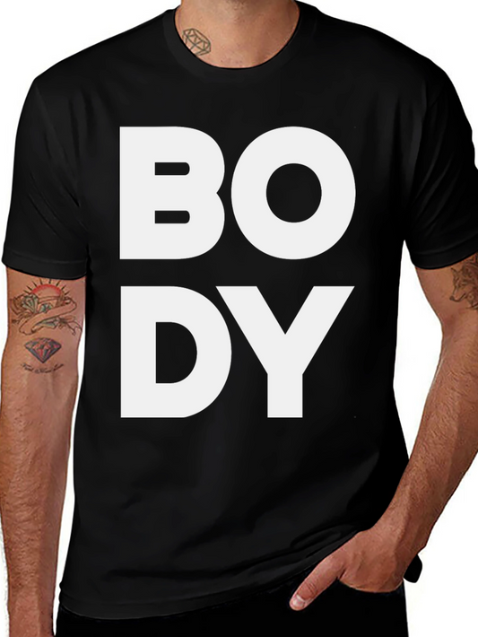 Bold BODY Graphic Tee - Black Cotton T-Shirt