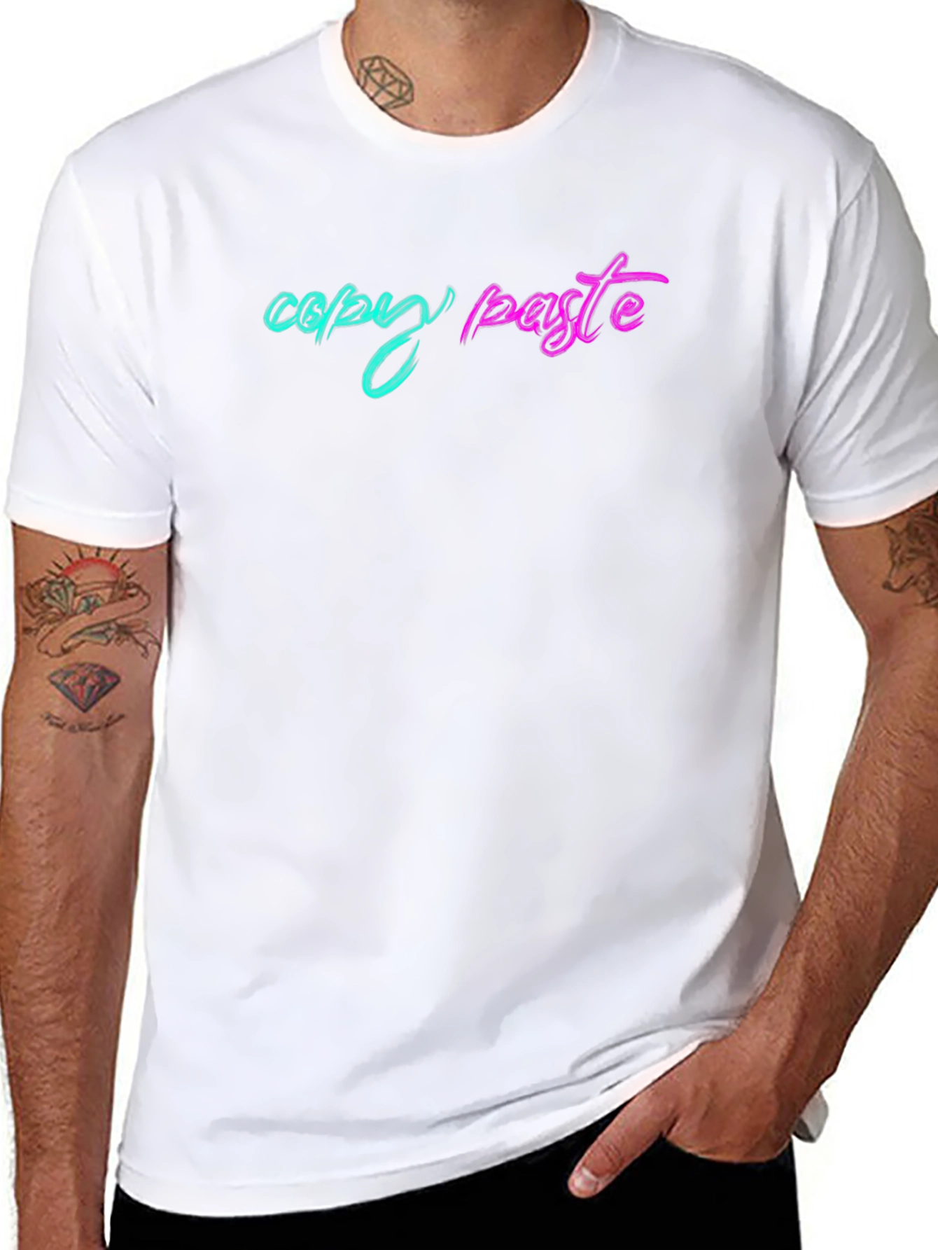 Copy Paste Graphic Tee - Black Cotton T-Shirt