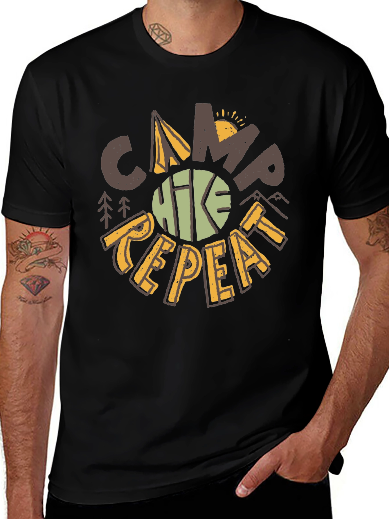 Camp Hike Repeat Graphic T-Shirt