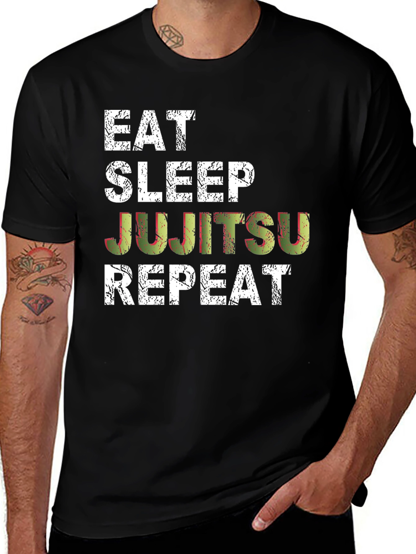 Eat Sleep Jujitsu Repeat Graphic T-Shirt