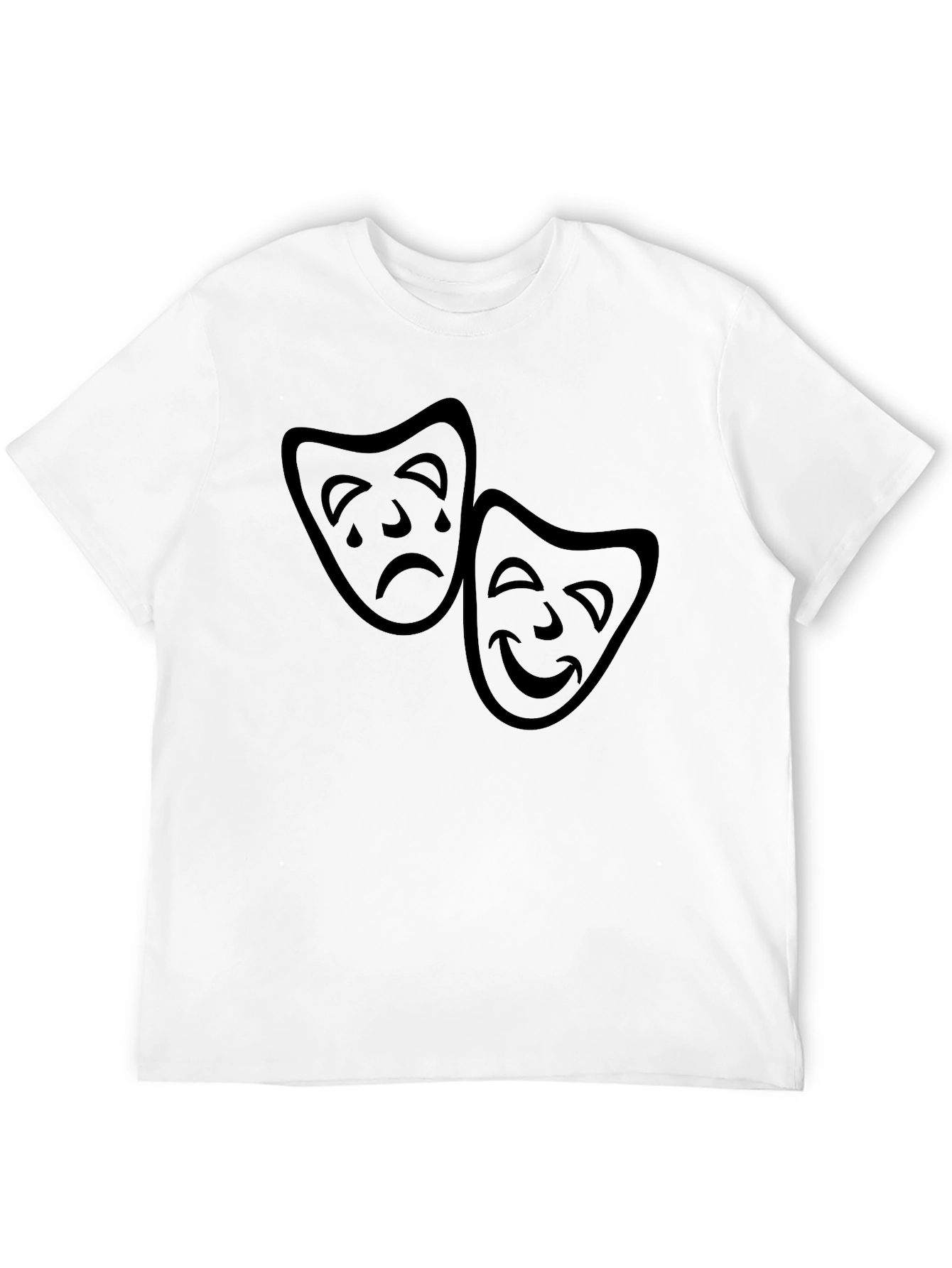 Comedy Tragedy Masks Graphic Tee - Classic Black