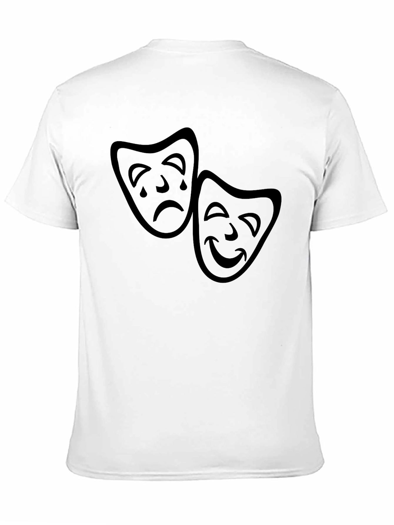 Comedy Tragedy Masks Graphic Tee - Classic Black
