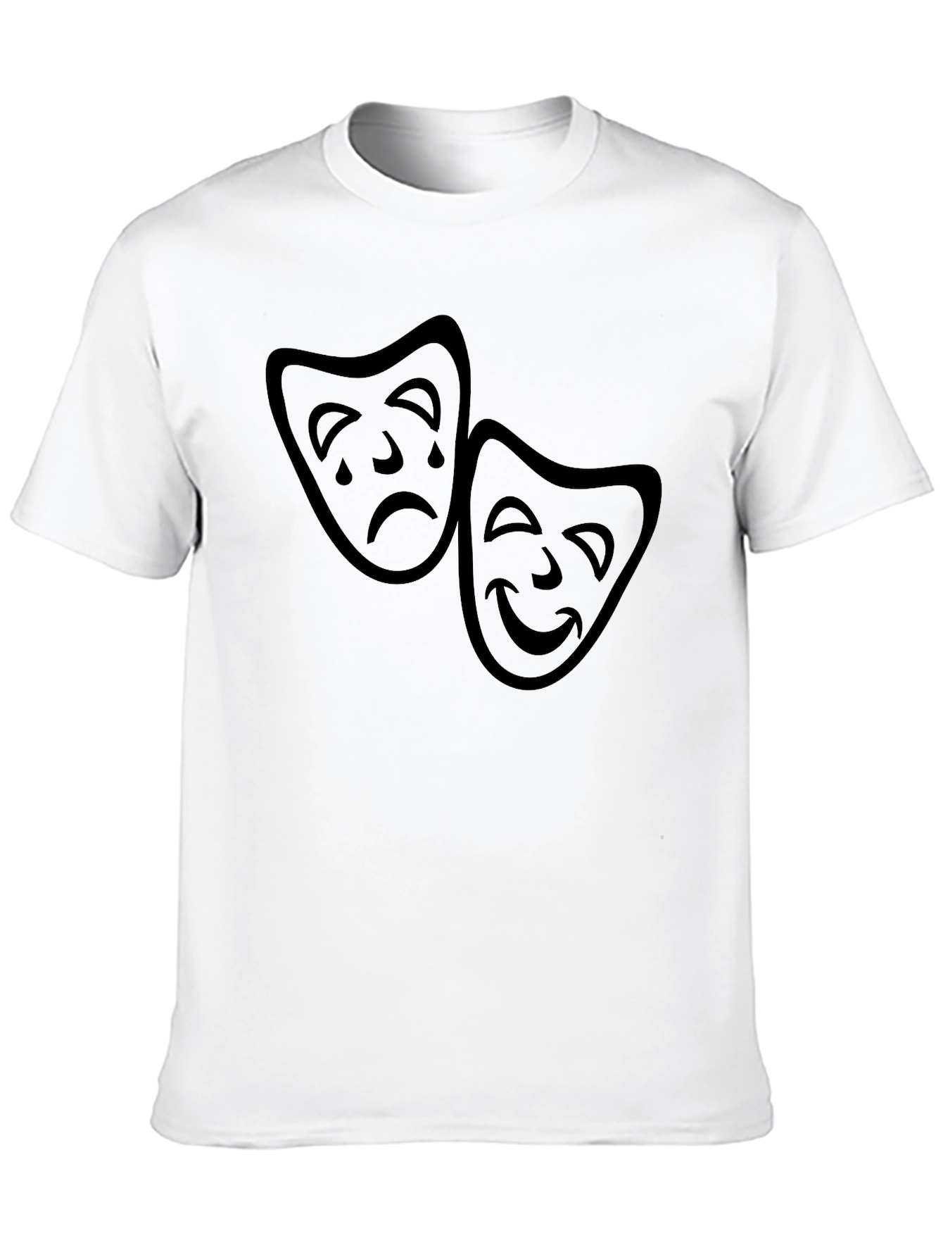 Comedy Tragedy Masks Graphic Tee - Classic Black