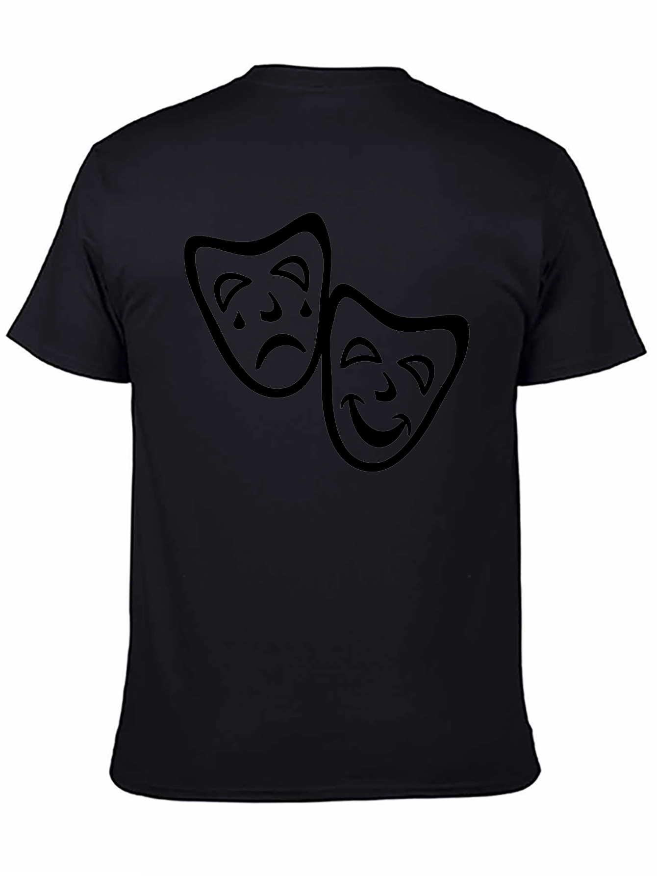 Comedy Tragedy Masks Graphic Tee - Classic Black